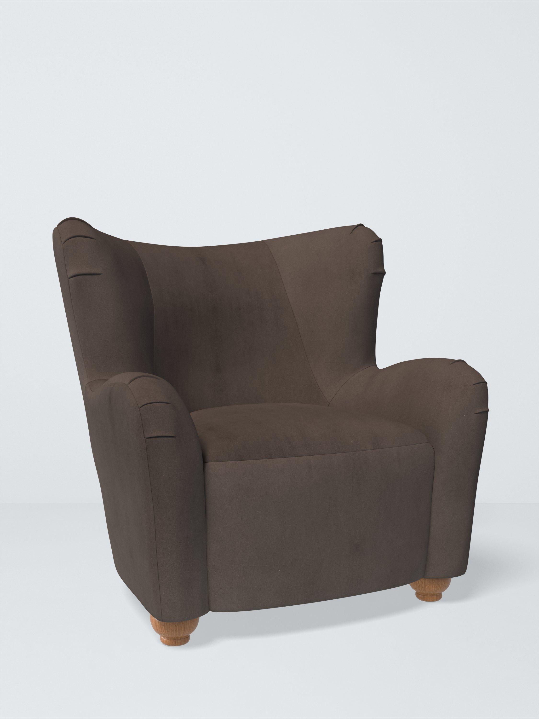 Nook Range, John Lewis Easy Clean Plush Velvet Fabric, Charcoal, Price Band B