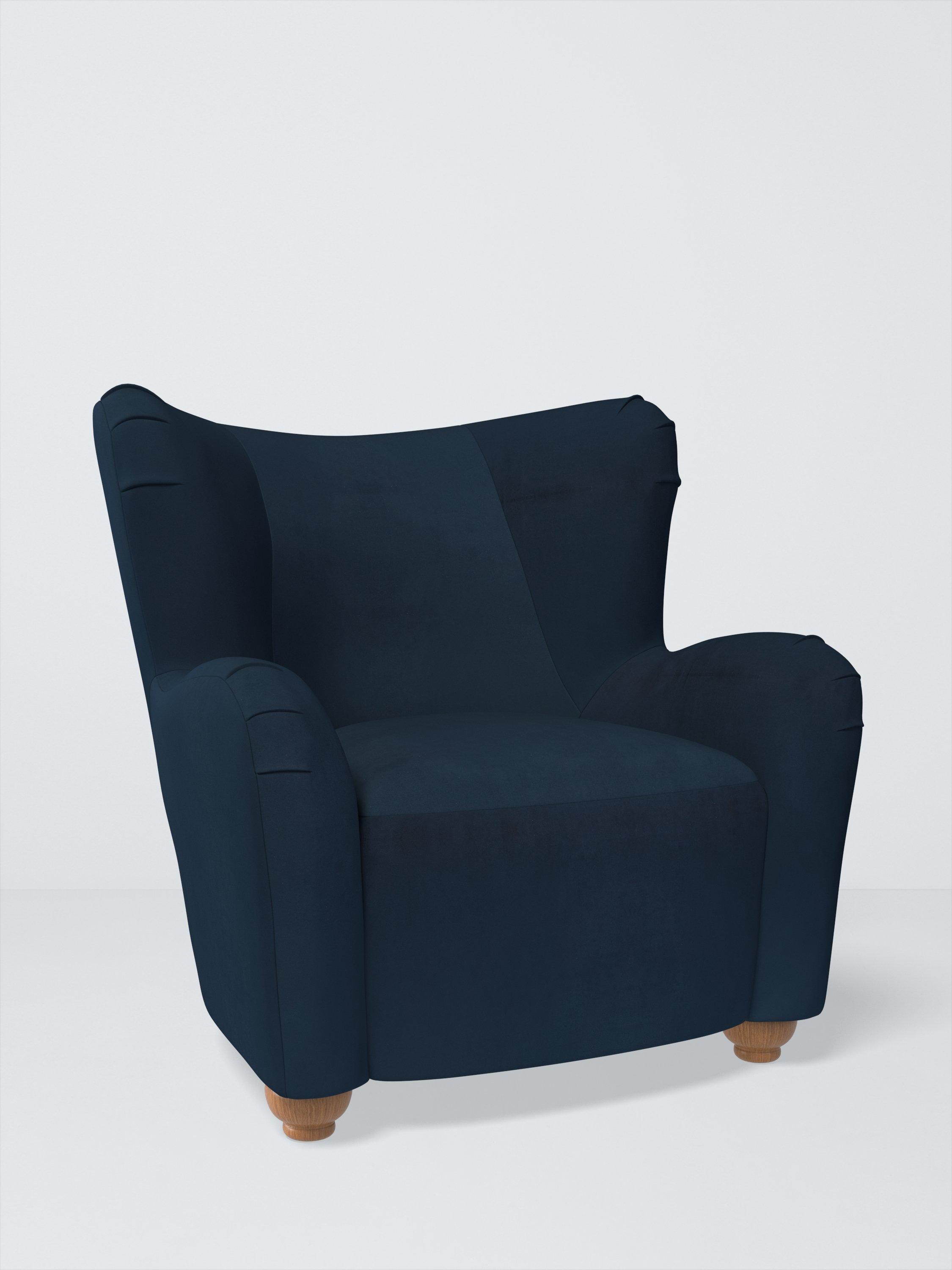 Nook Range, John Lewis Easy Clean Plush Velvet Fabric, Navy, Price Band B