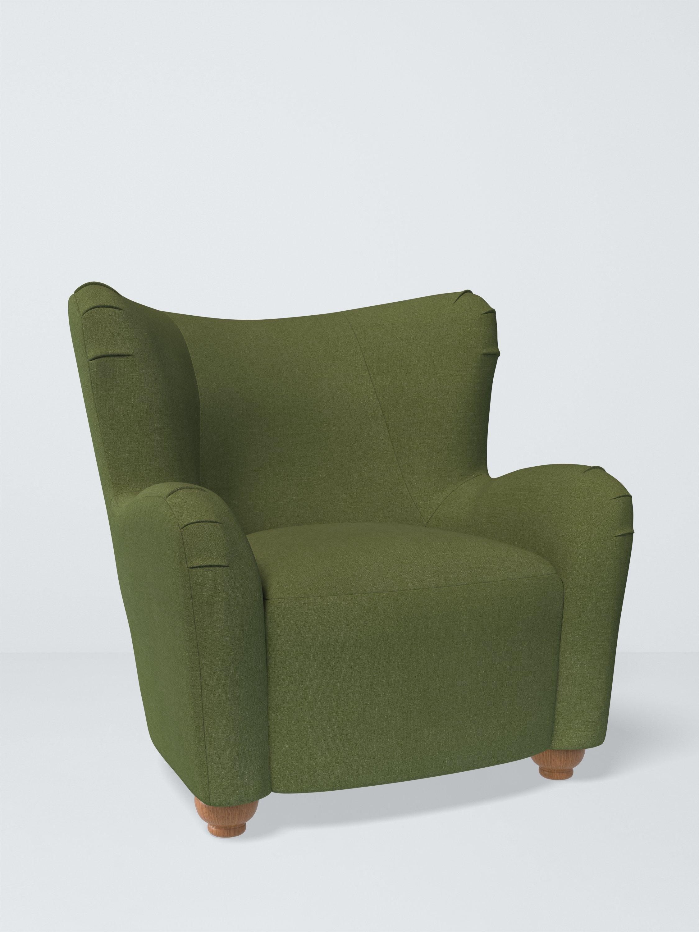 Nook Range, John Lewis Relaxed Linen Plain Fabric, Olive Green, Price Band B