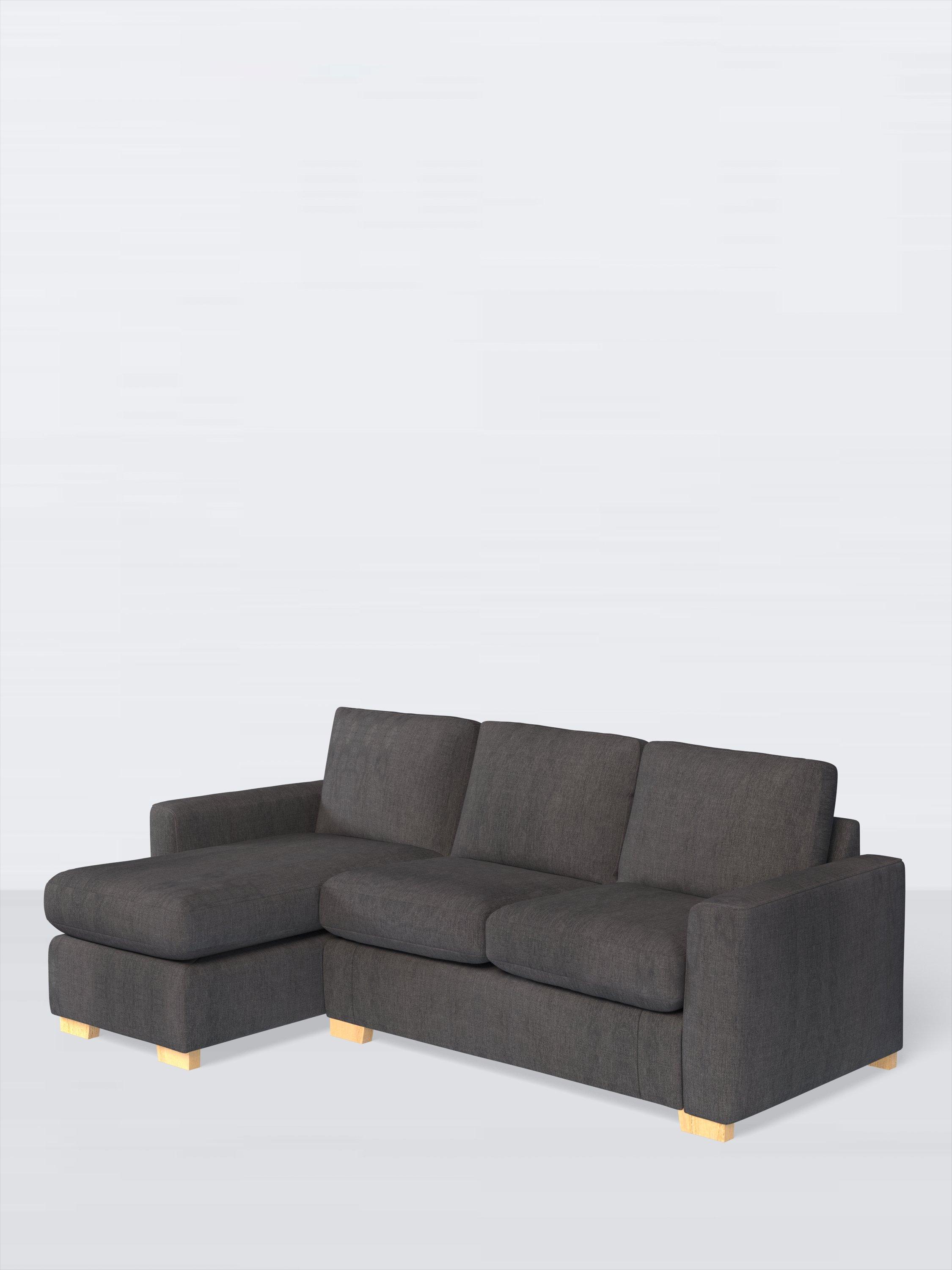 Oliver II Range, John Lewis Easy Clean Chunky Chenille Plain Fabric, Charcoal, Price Band C