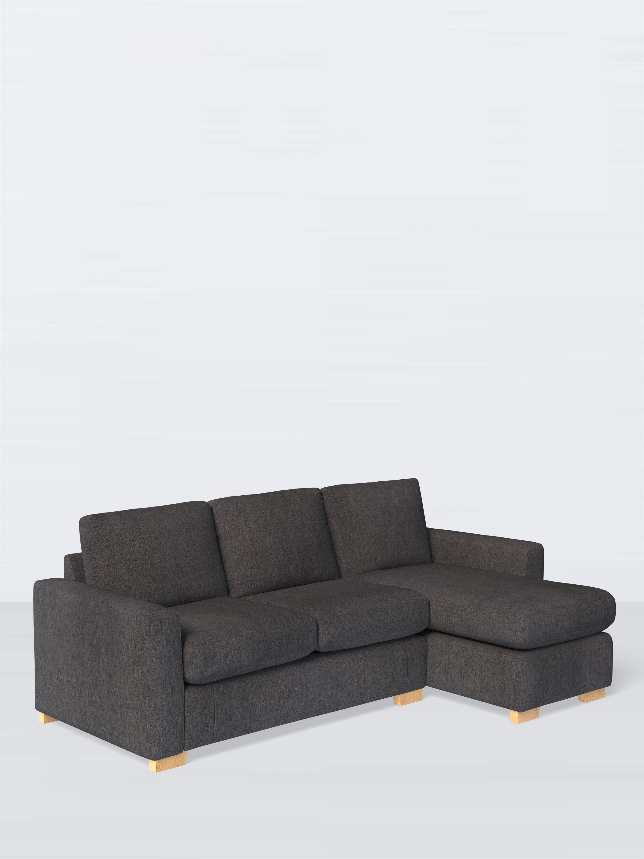 Oliver II Range, John Lewis Easy Clean Chunky Chenille Plain Fabric, Charcoal, Price Band C