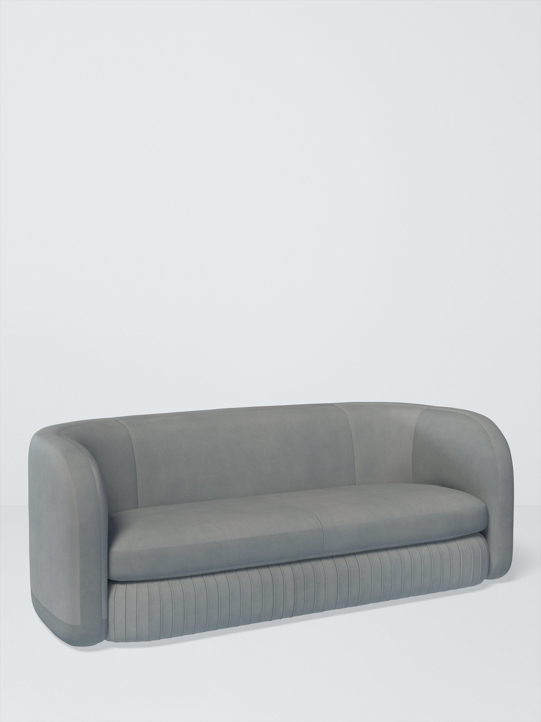Pleat Range, John Lewis Easy Clean Eco Velvet Fabric, Slate Blue, Price Band D
