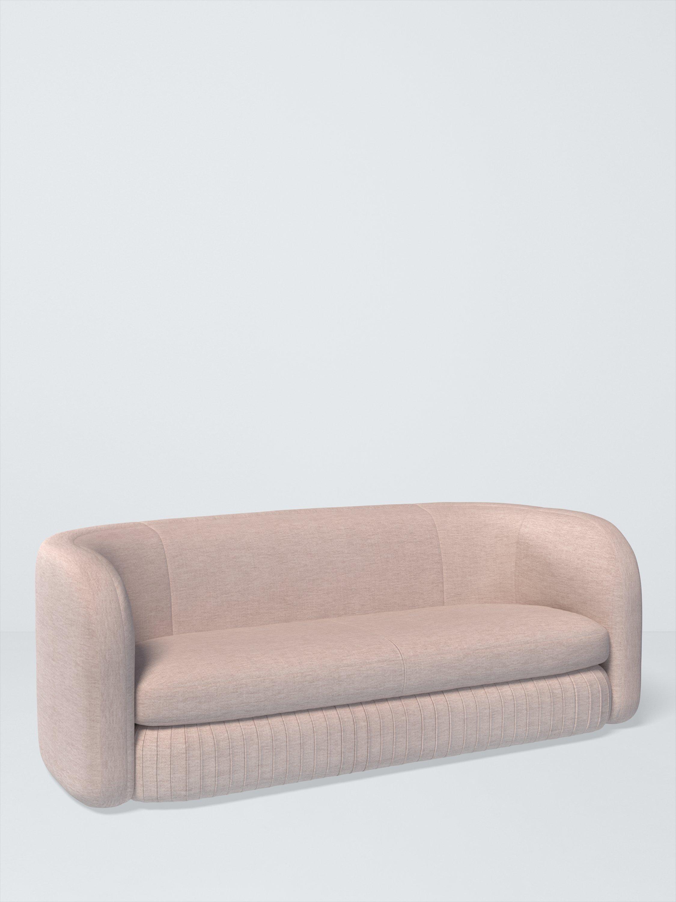 Pleat Range, John Lewis Plush Chenille Fabric, Light Grey, Price Band C