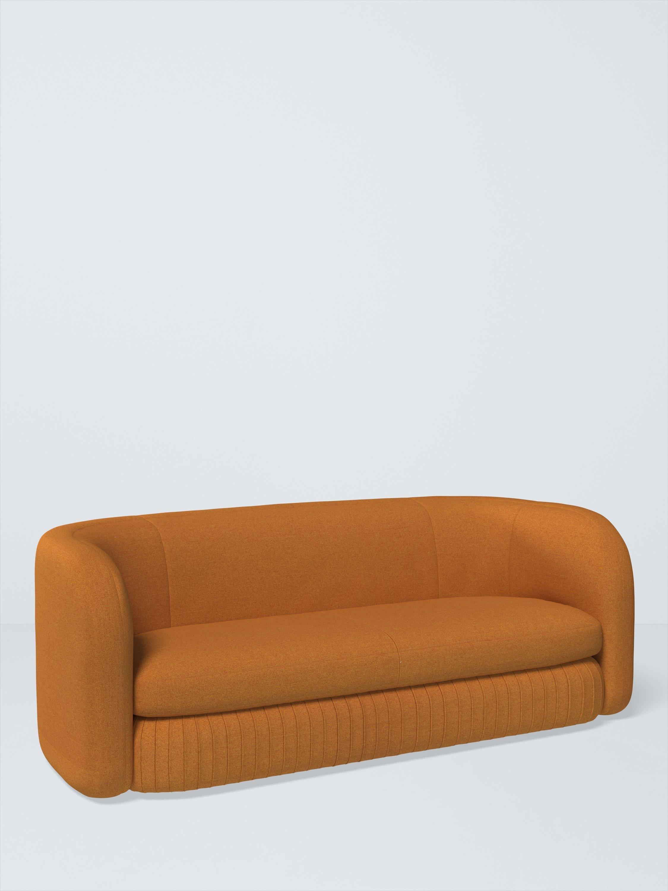 Pleat Range, John Lewis Brushed Tweed Fabric, Honey, Price Band A