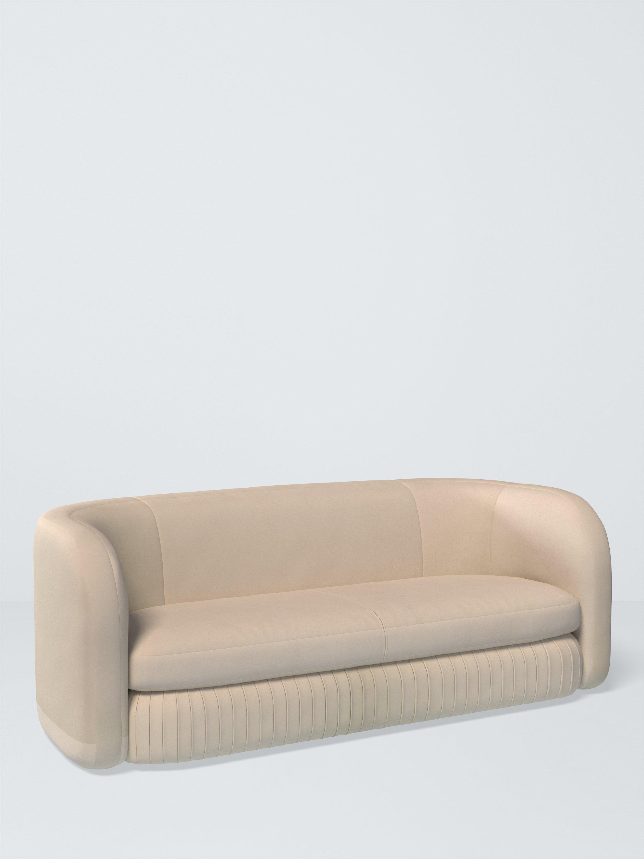 Pleat Range, John Lewis Easy Clean Eco Velvet Fabric, Natural, Price Band D