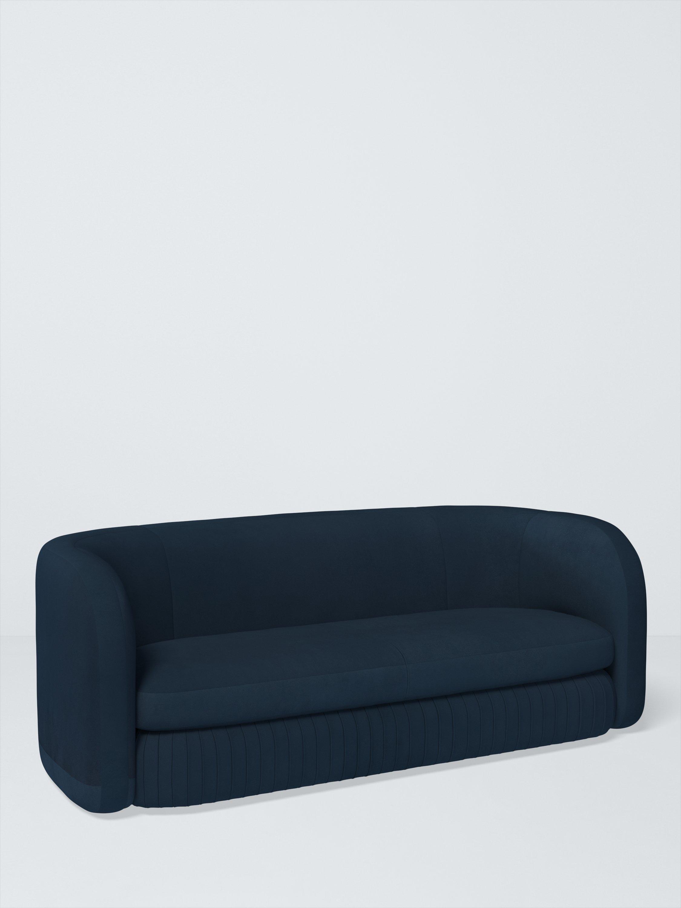 Pleat Range, John Lewis Easy Clean Plush Velvet Fabric, Navy, Price Band B