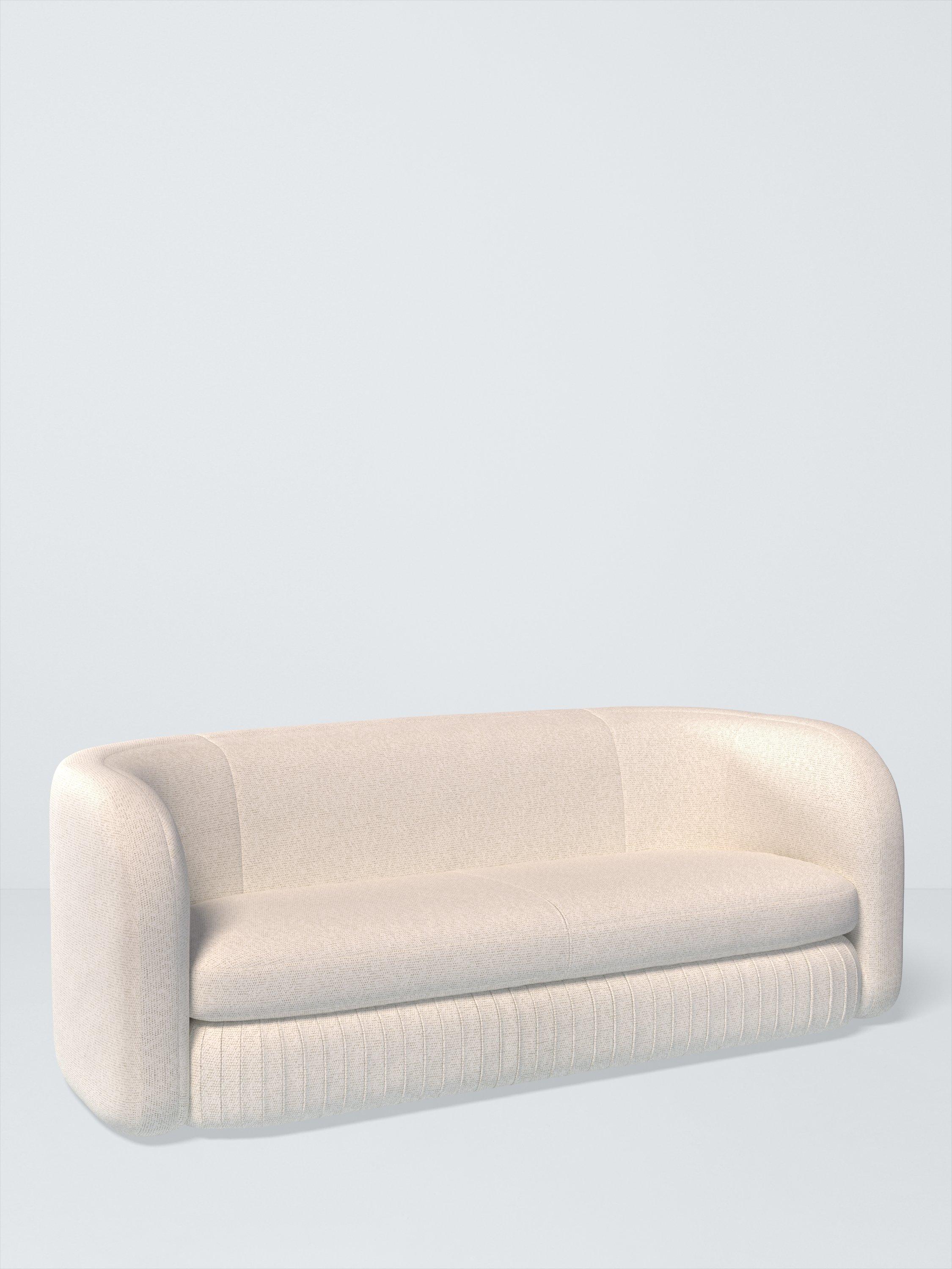 Pleat Range, John Lewis Boucle Plain Fabric, Marshmallow, Price Band B