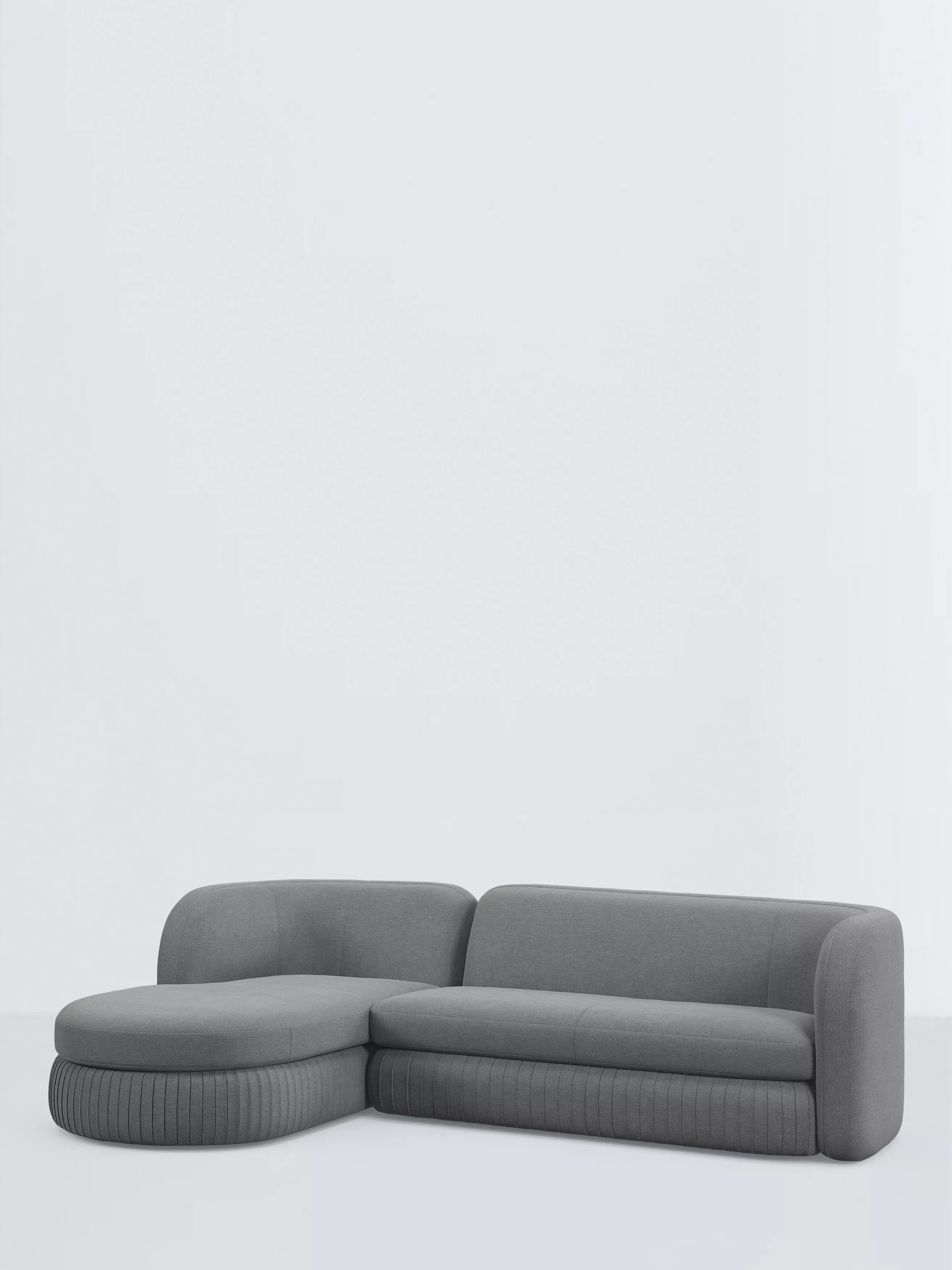 John Lewis Pleat 4 Seater LHF Chaise End Sofa