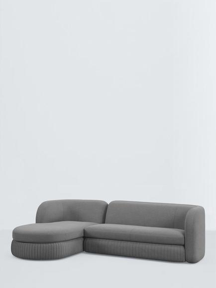 John Lewis Pleat 4 Seater LHF Chaise End Sofa, 