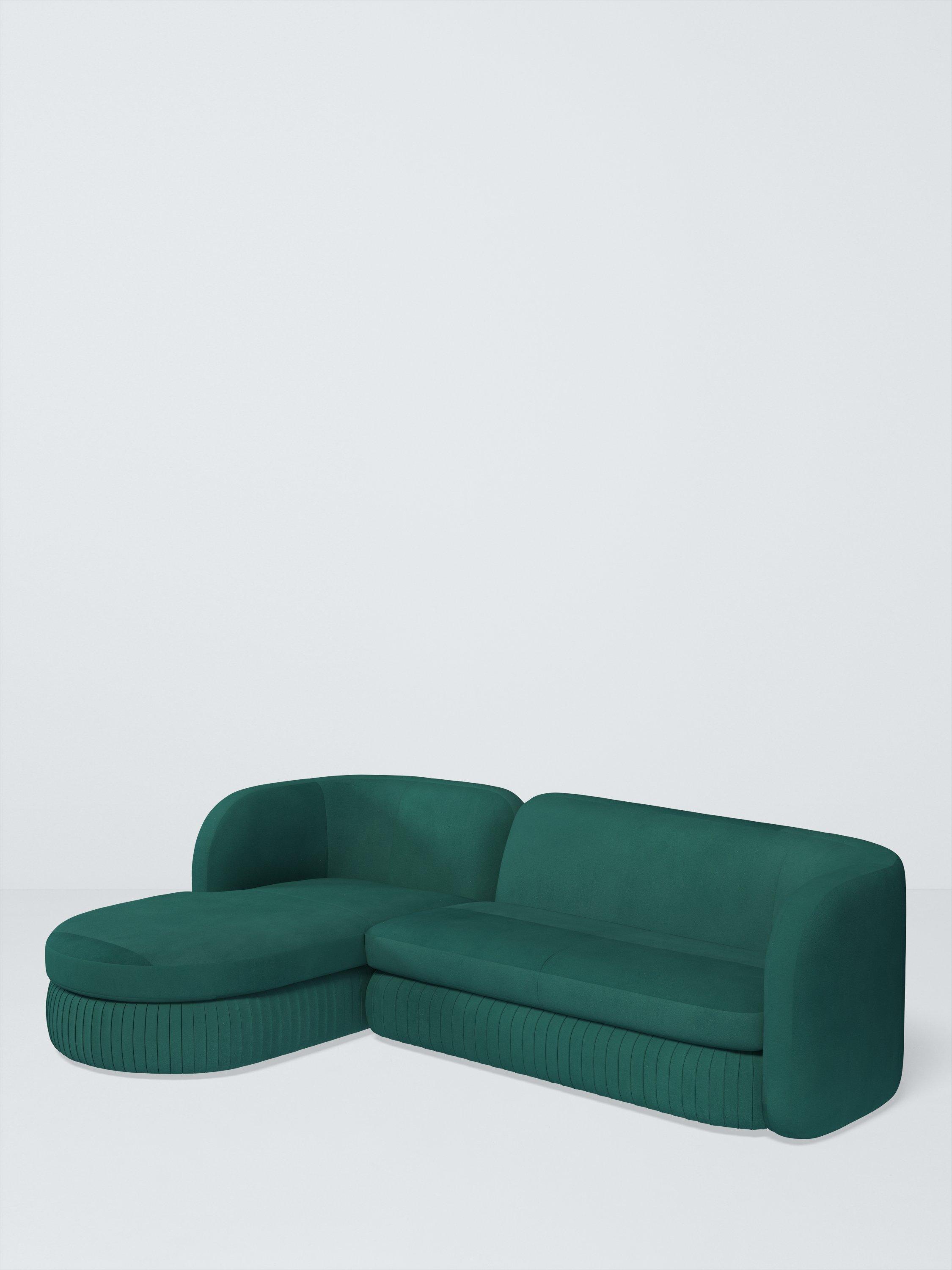 Pleat Range, John Lewis Easy Clean Plush Velvet Fabric, Teal, Price Band B
