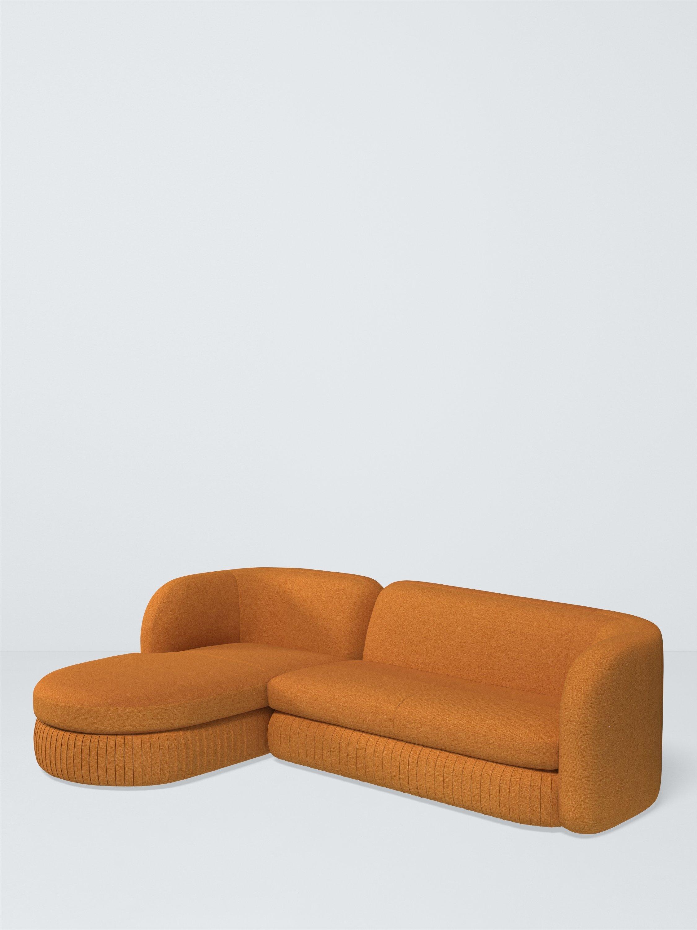 Pleat Range, John Lewis Brushed Tweed Fabric, Honey, Price Band A