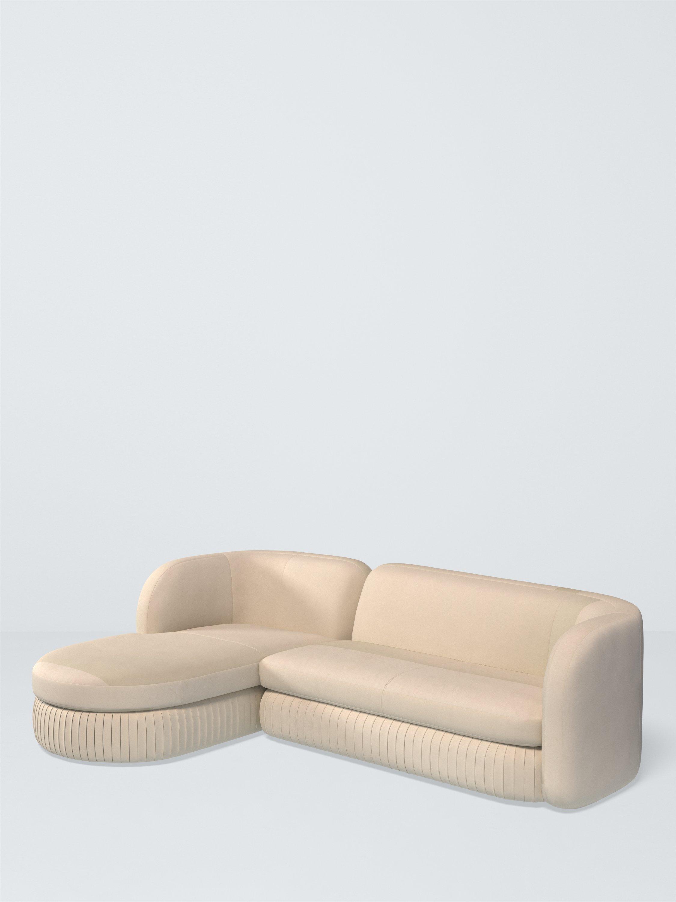 Pleat Range, John Lewis Easy Clean Eco Velvet Fabric, Natural, Price Band D