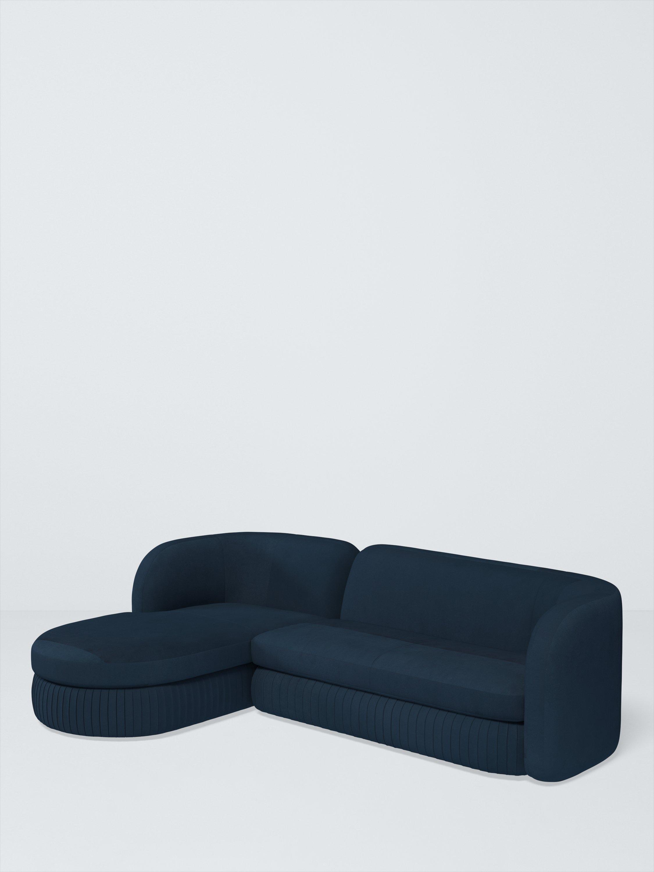 Pleat Range, John Lewis Easy Clean Plush Velvet Fabric, Navy, Price Band B