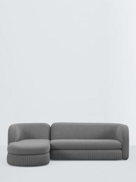 John Lewis Pleat 4 Seater LHF Chaise End Sofa - view 2, 