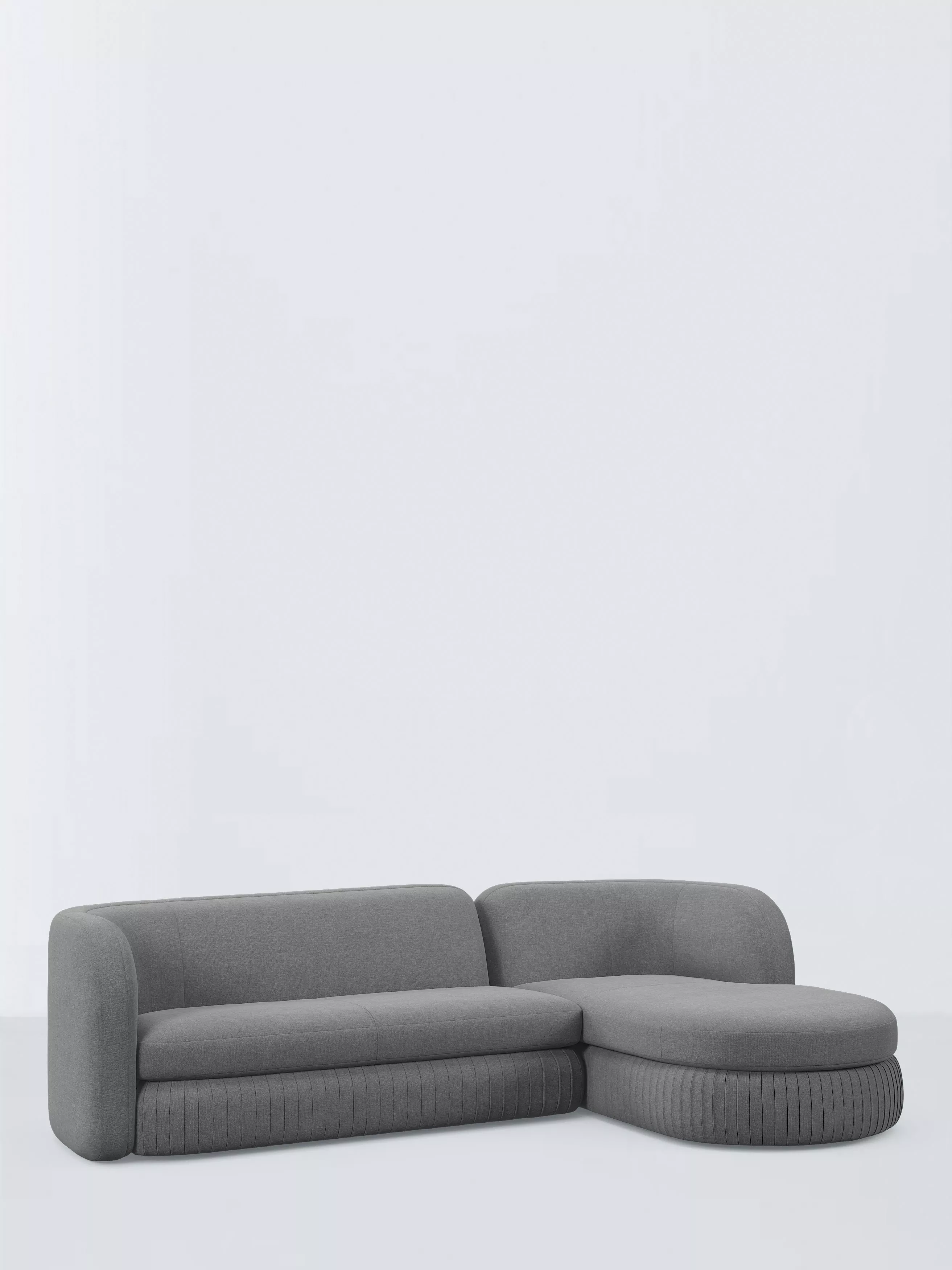 John Lewis Pleat 4 Seater RHF Chaise End Sofa