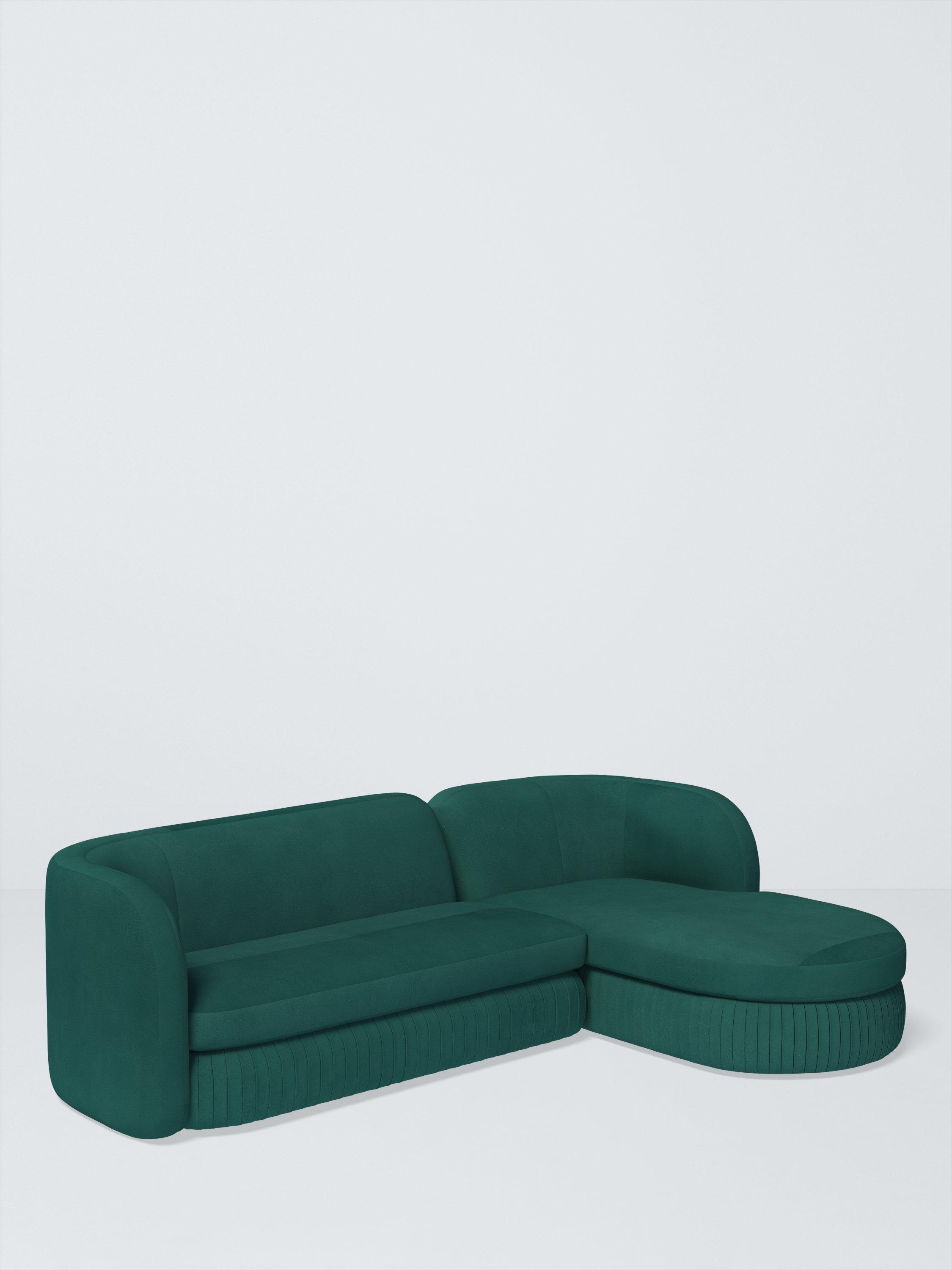 Pleat Range, John Lewis Easy Clean Plush Velvet Fabric, Teal, Price Band B