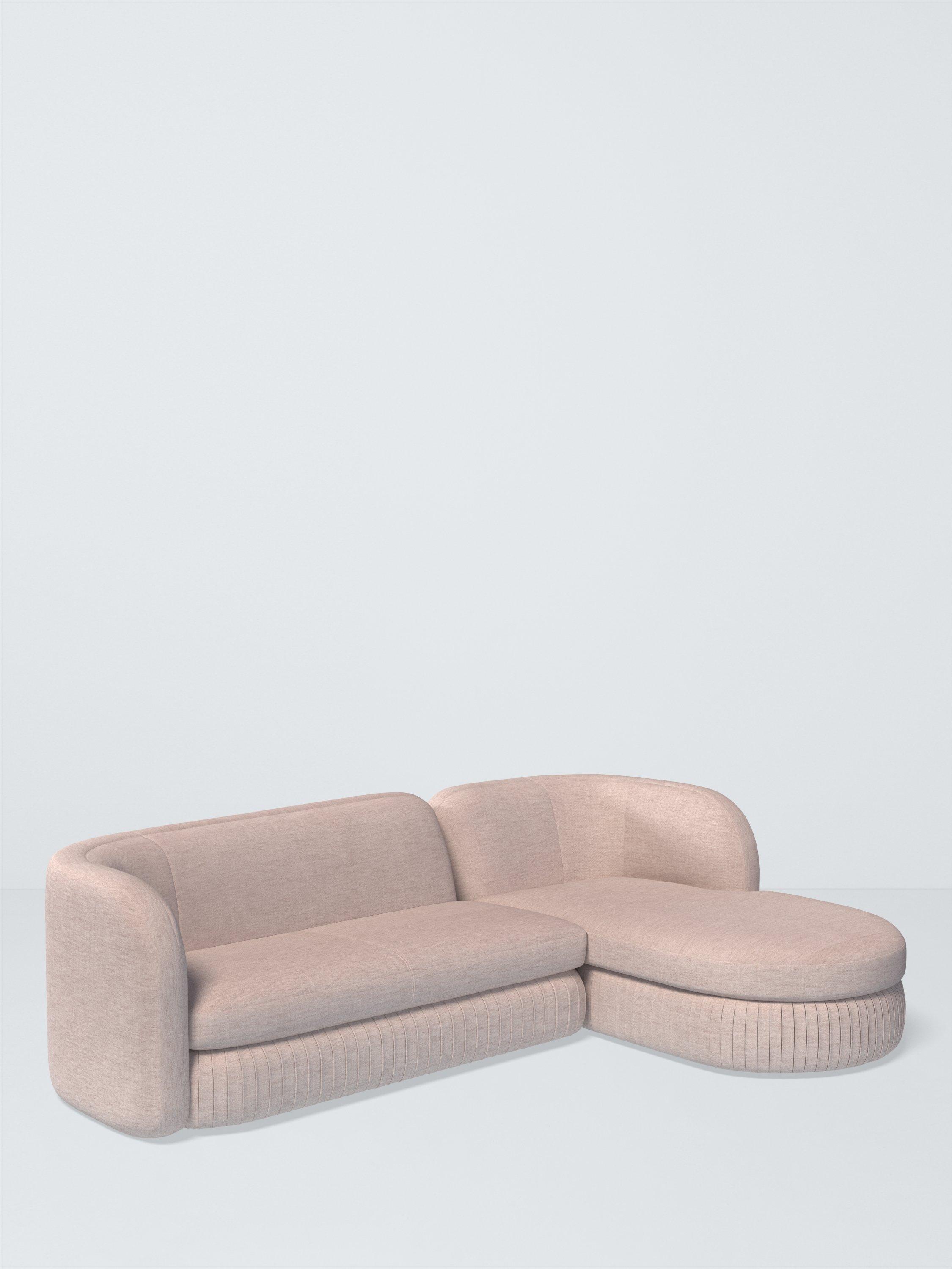 Pleat Range, John Lewis Plush Chenille Fabric, Light Grey, Price Band C