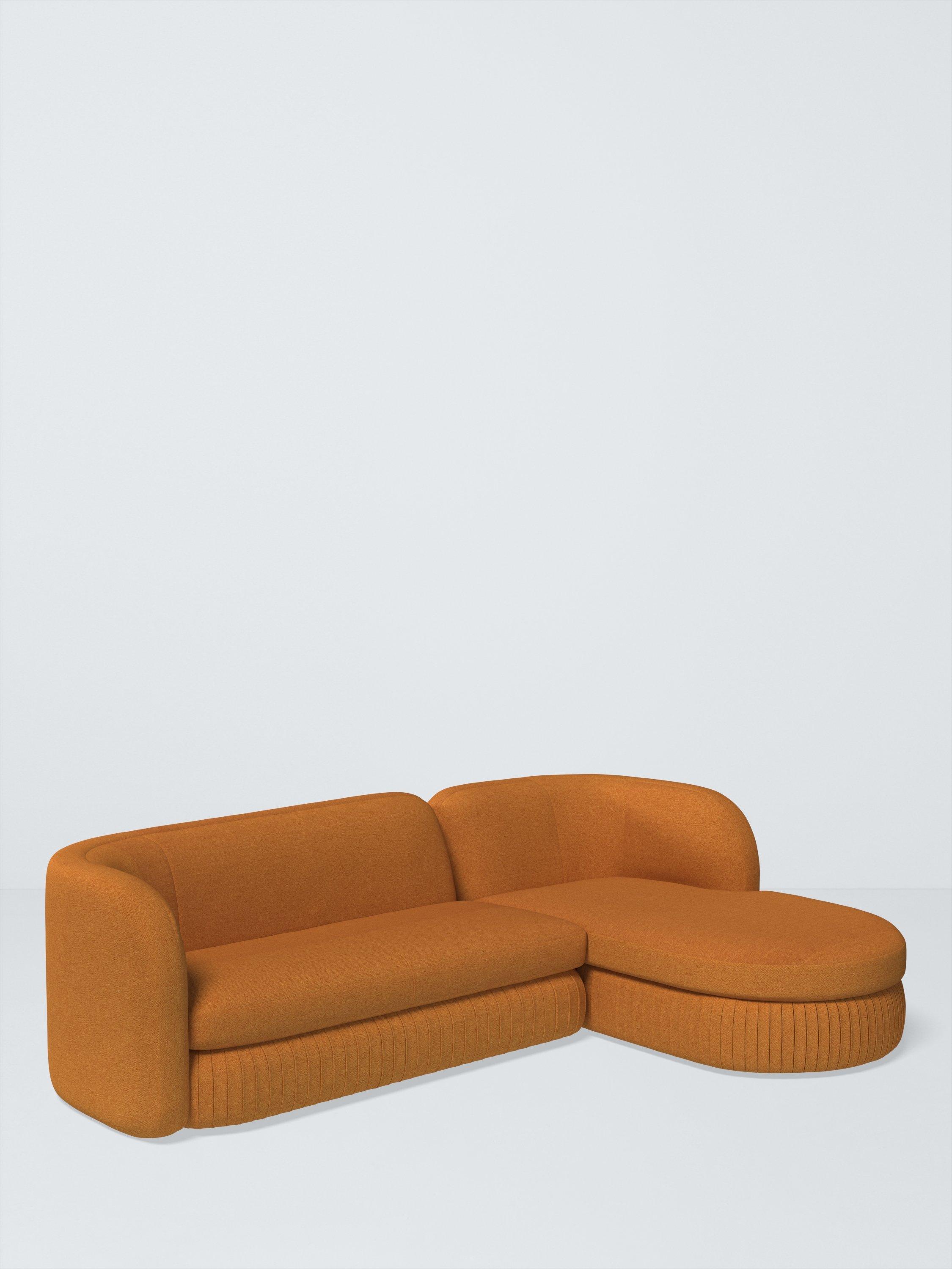 Pleat Range, John Lewis Brushed Tweed Fabric, Honey, Price Band A