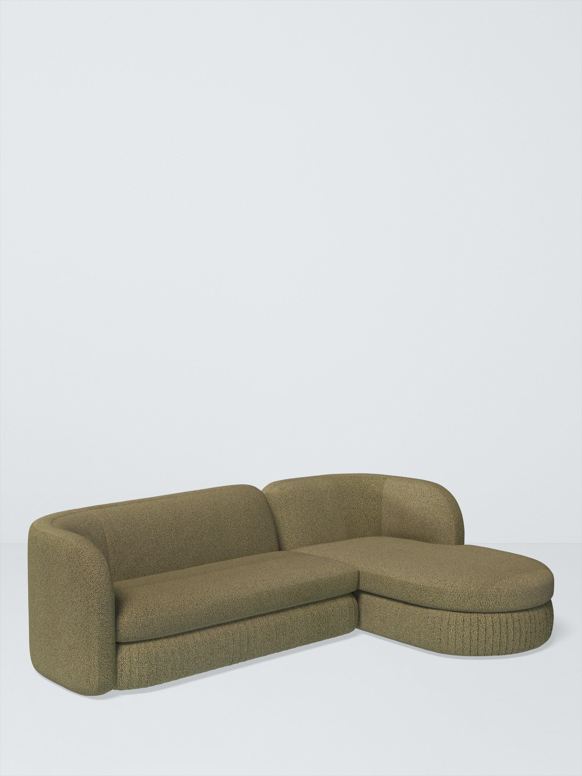 Pleat Range, John Lewis Boucle Fabric, Olive Green, Price Band B