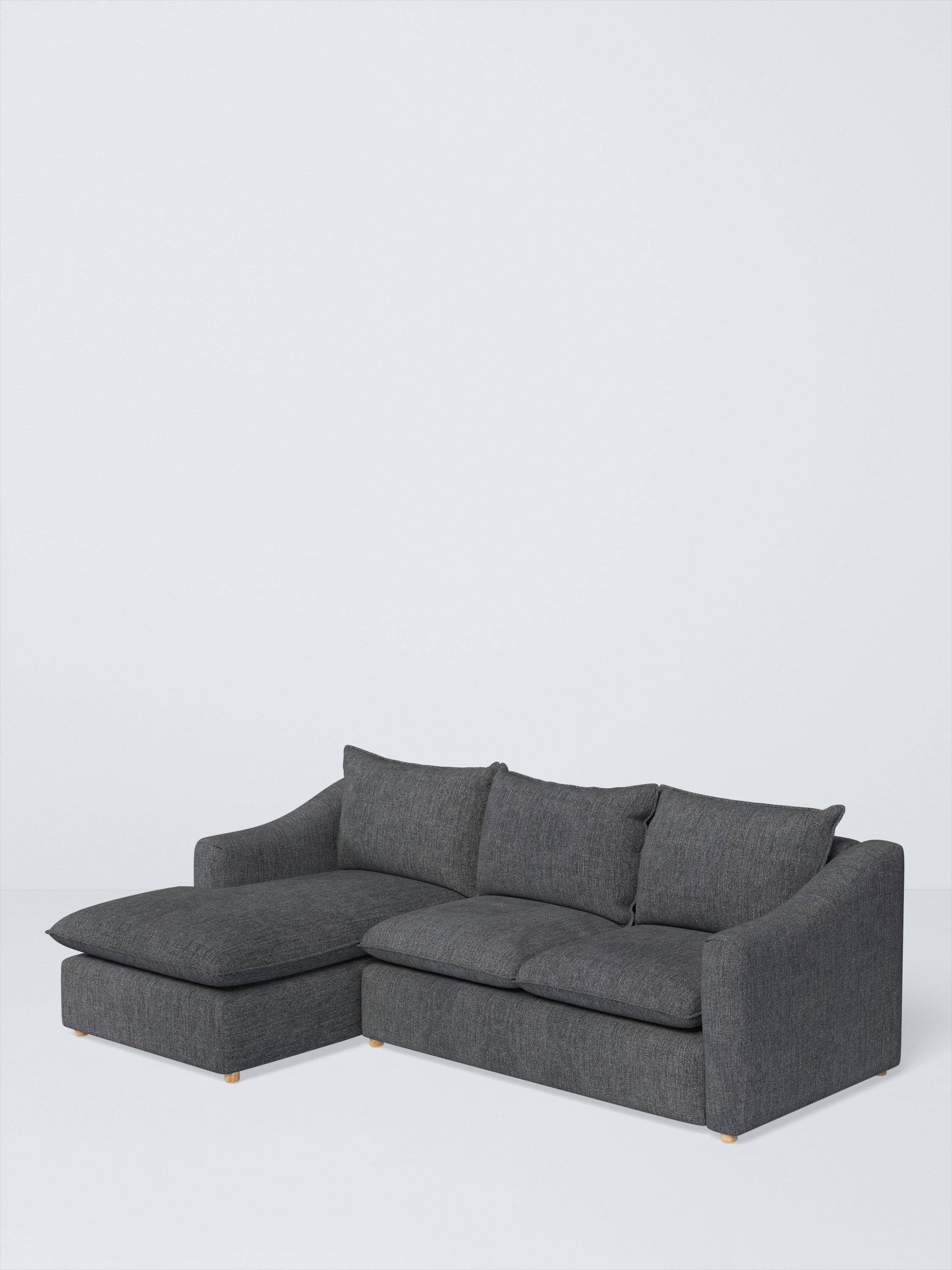 Ashbourne Range, John Lewis Easy Clean Chunky Chenille Plain Fabric, Charcoal, Price Band C