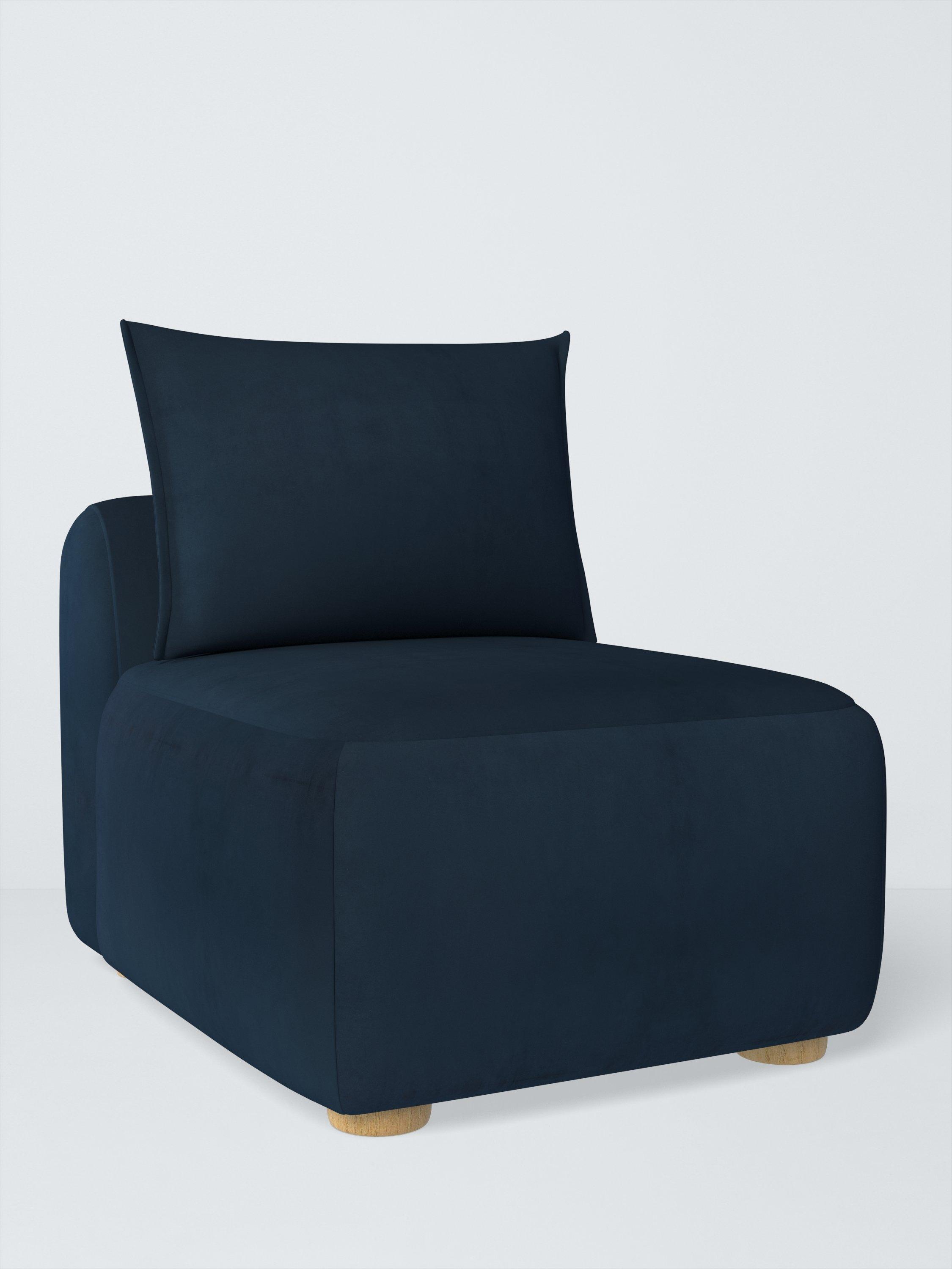 Elara Range, John Lewis Easy Clean Plush Velvet Fabric, Navy, Price Band B