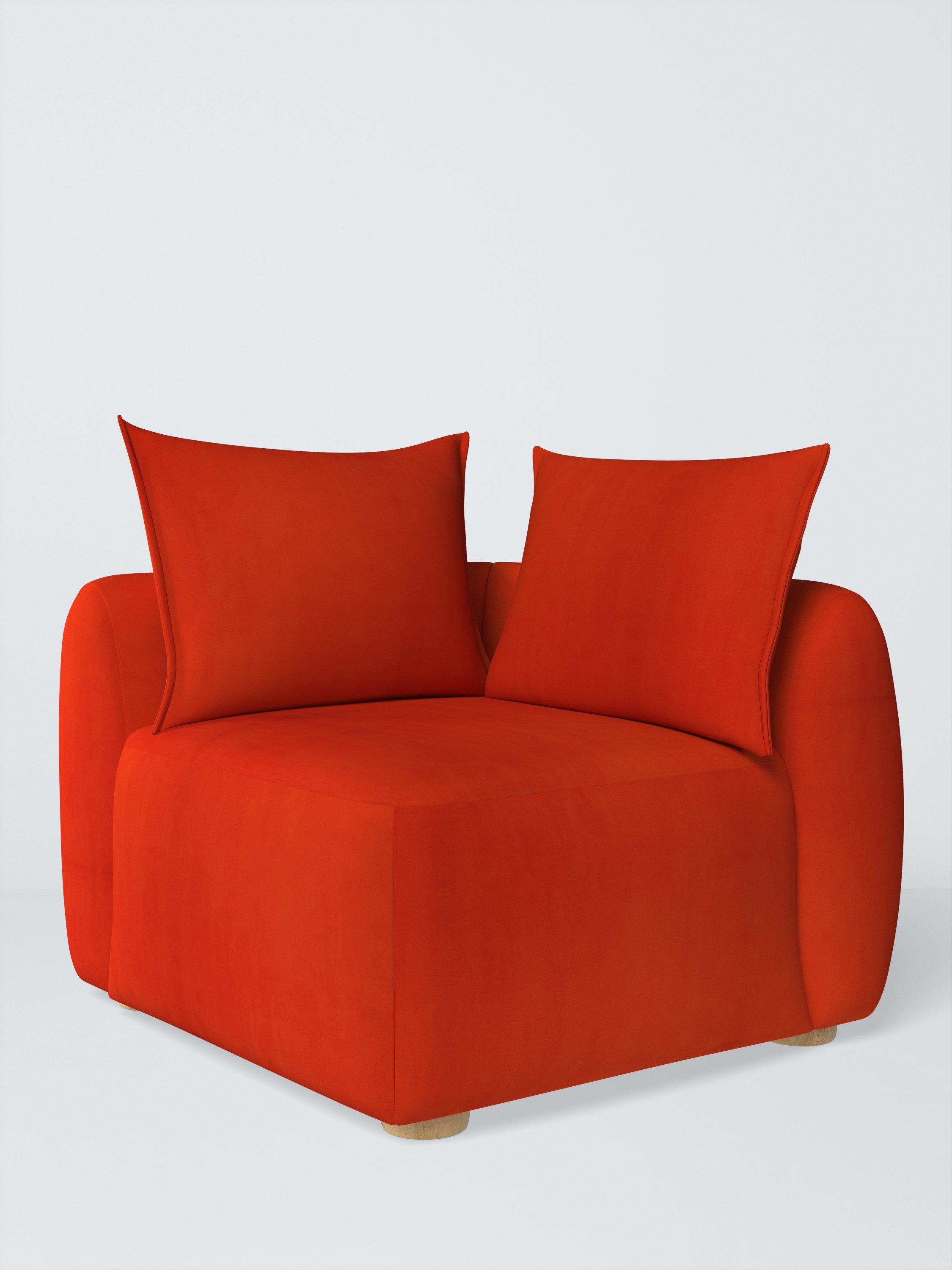 Elara Range, John Lewis Easy Clean Plush Velvet Fabric, Paprika, Price Band B
