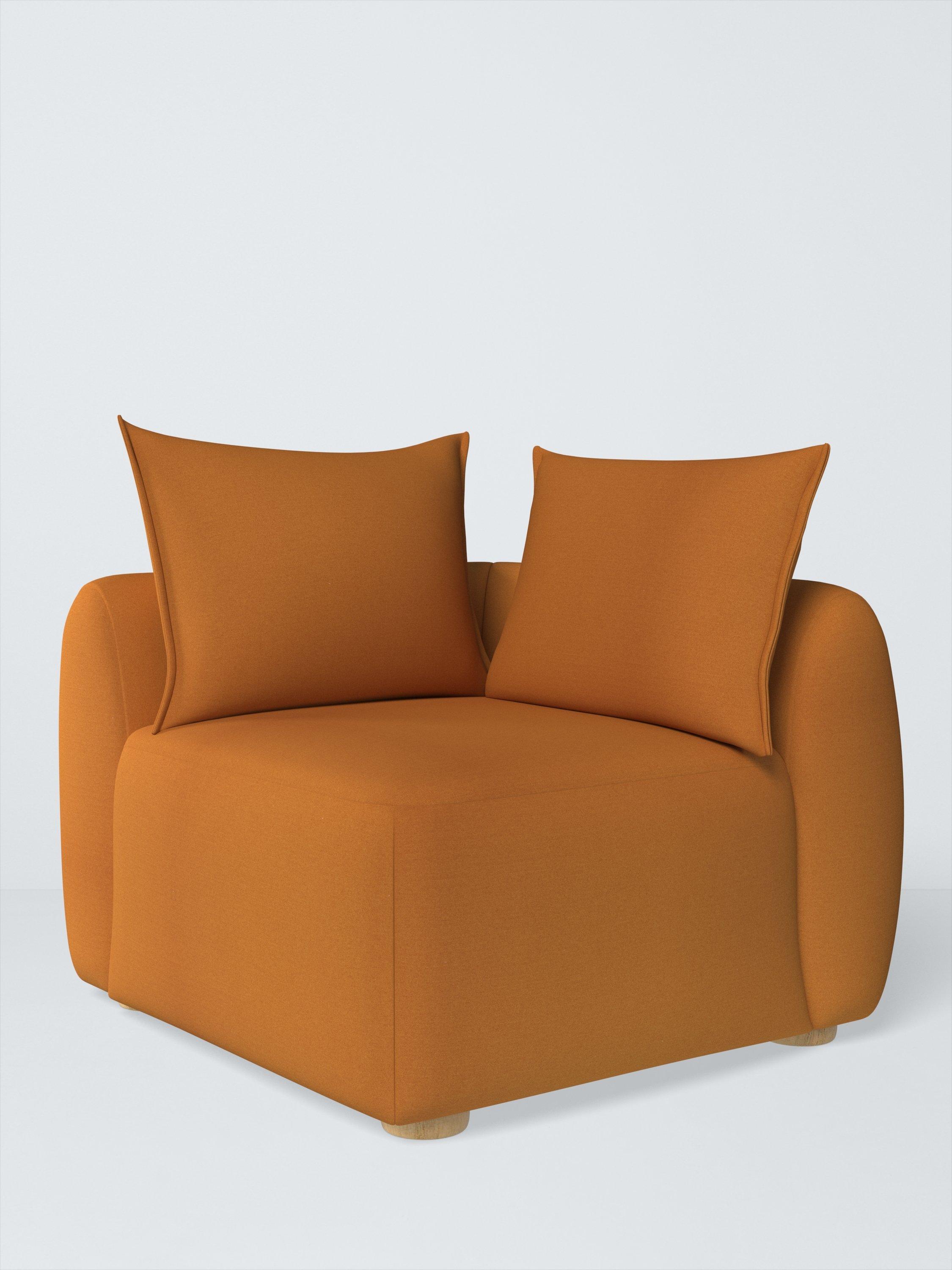 Elara Range, John Lewis Brushed Tweed Fabric, Honey, Price Band A