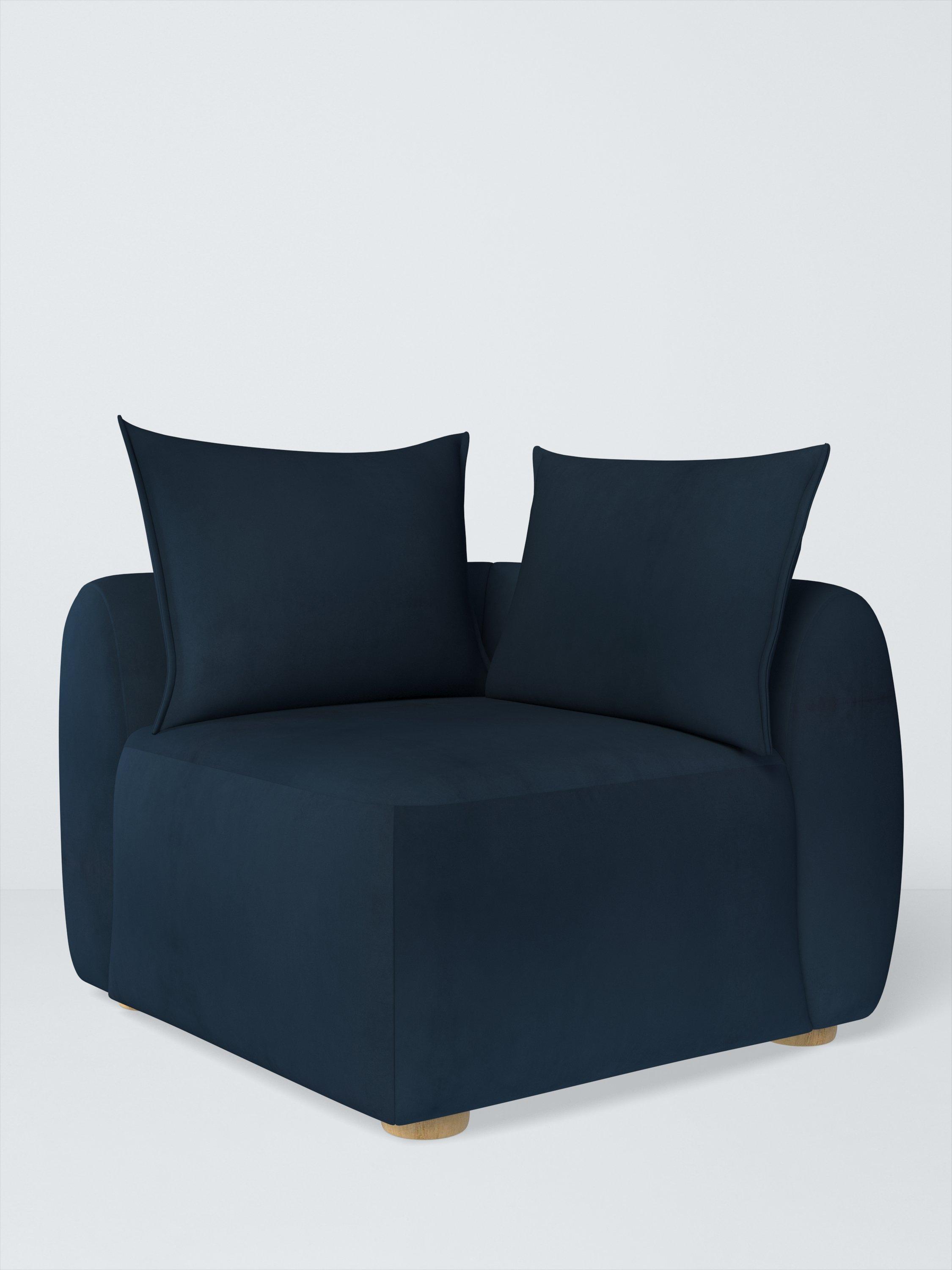 Elara Range, John Lewis Easy Clean Plush Velvet Fabric, Navy, Price Band B