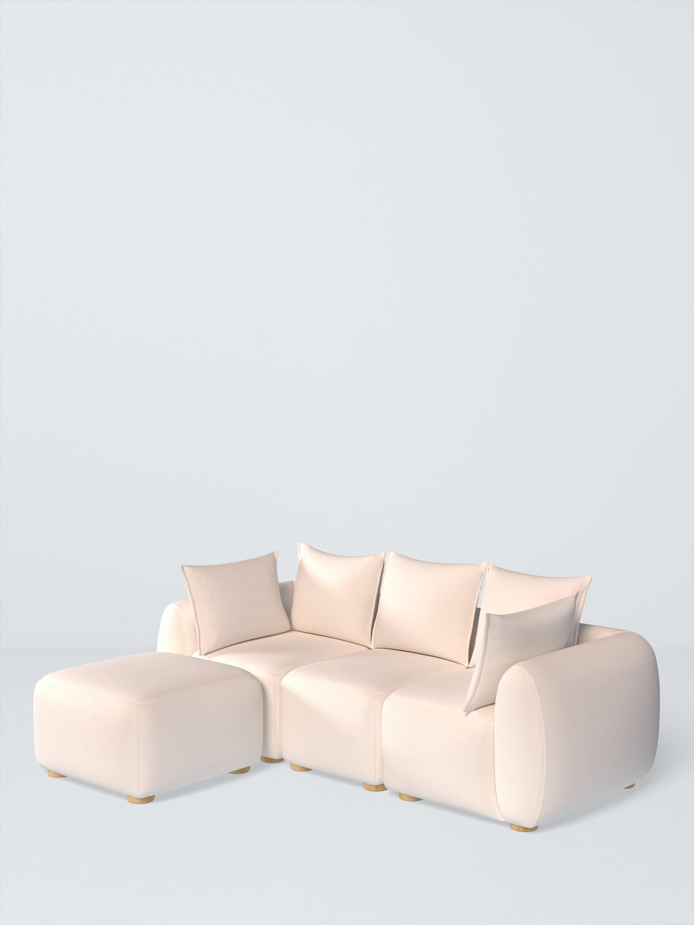 Elara Range, Aquaclean Titan Plain Fabric, Oyster White, Price Band D