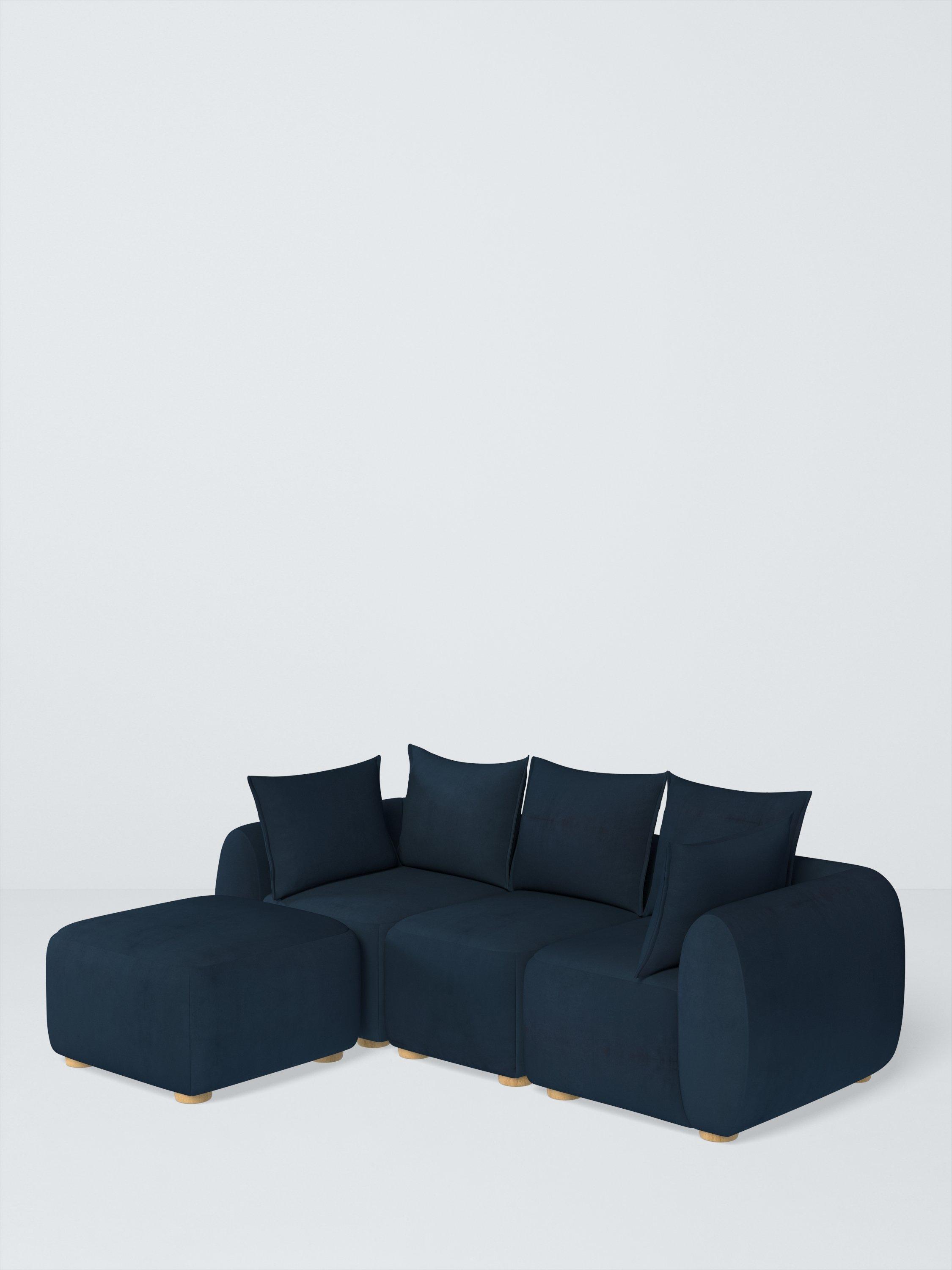 Elara Range, John Lewis Easy Clean Plush Velvet Fabric, Navy, Price Band B
