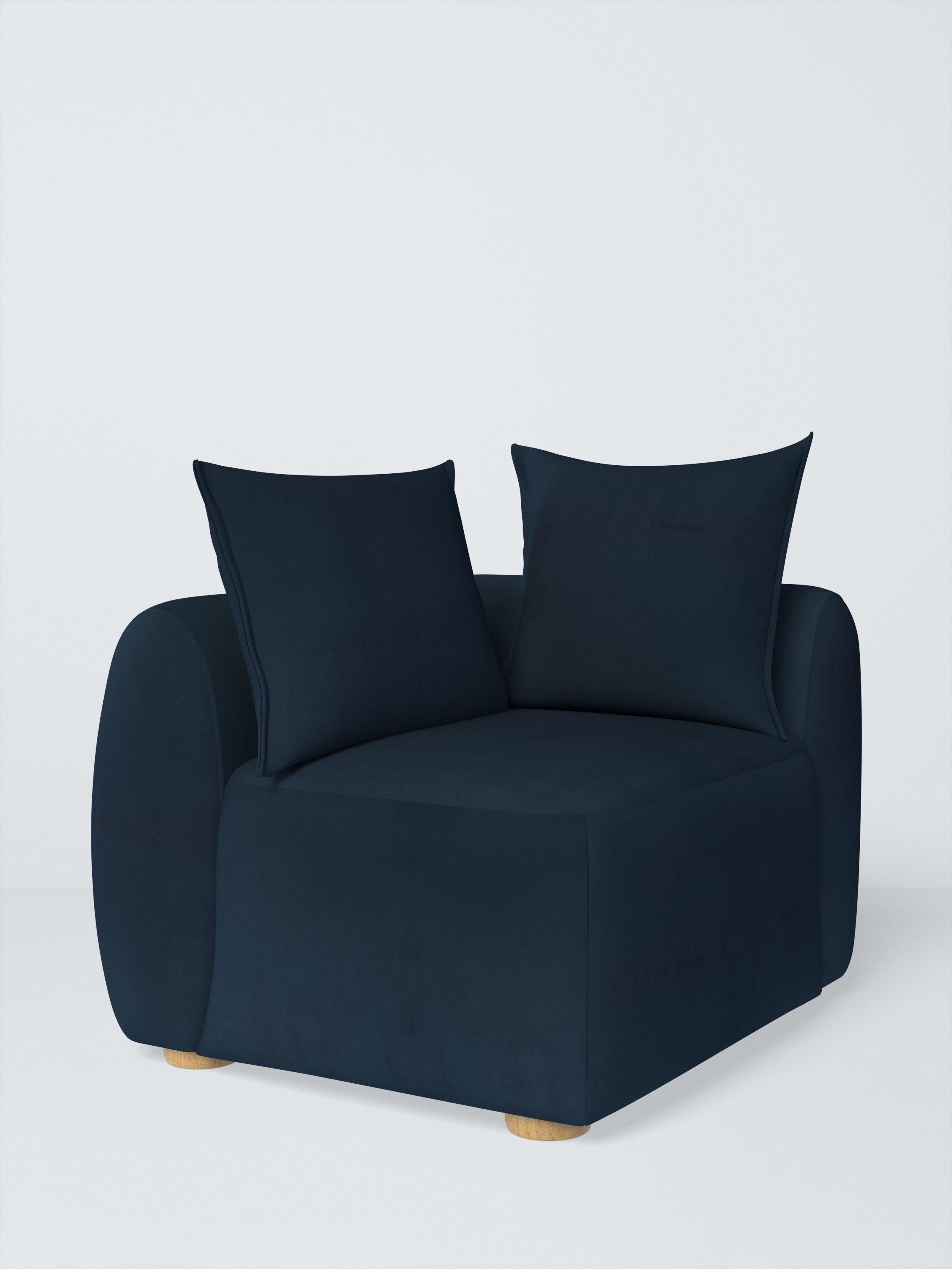 Elara Range, John Lewis Easy Clean Plush Velvet Fabric, Navy, Price Band B