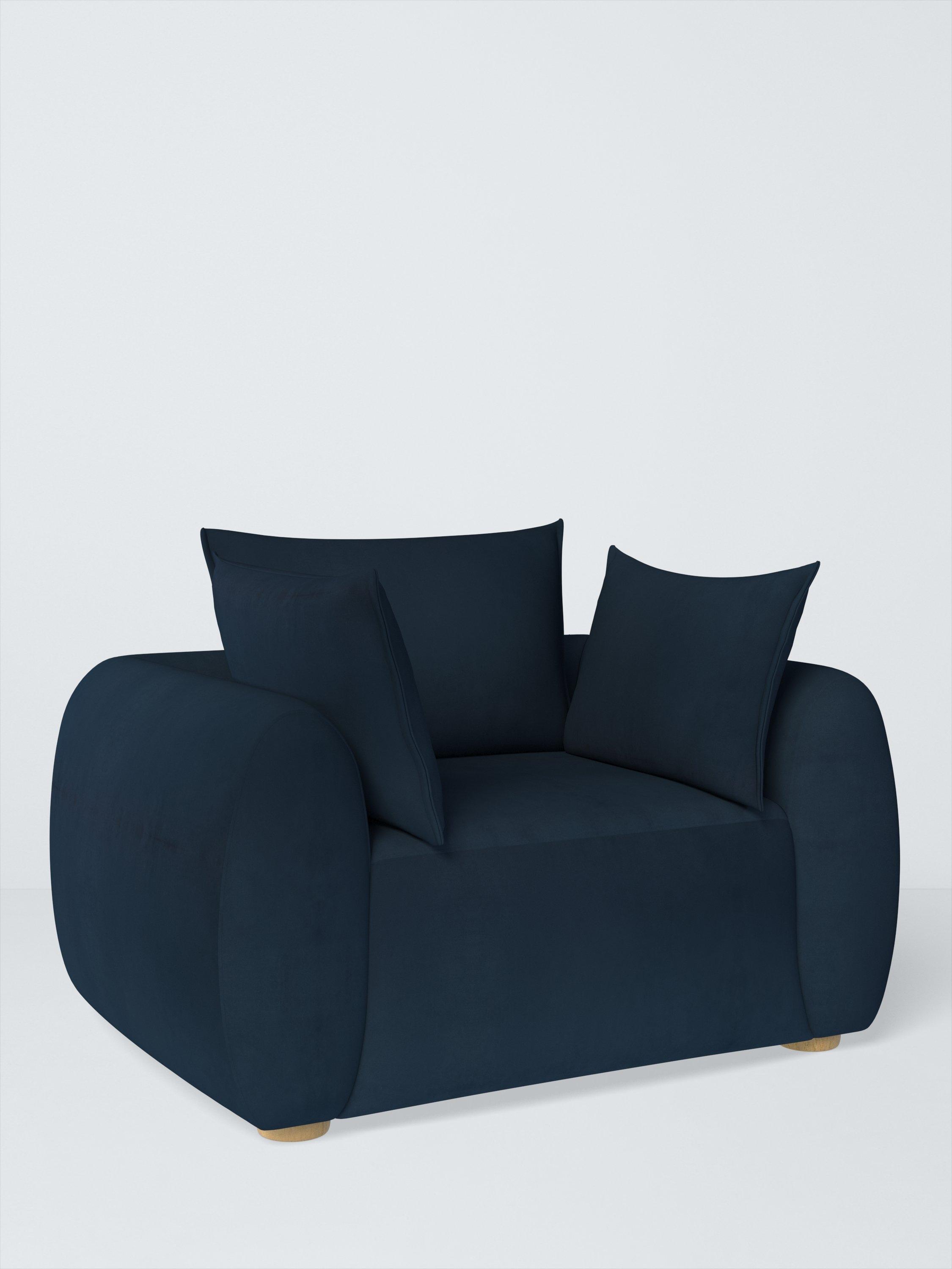 Elara Range, John Lewis Easy Clean Plush Velvet Fabric, Navy, Price Band B
