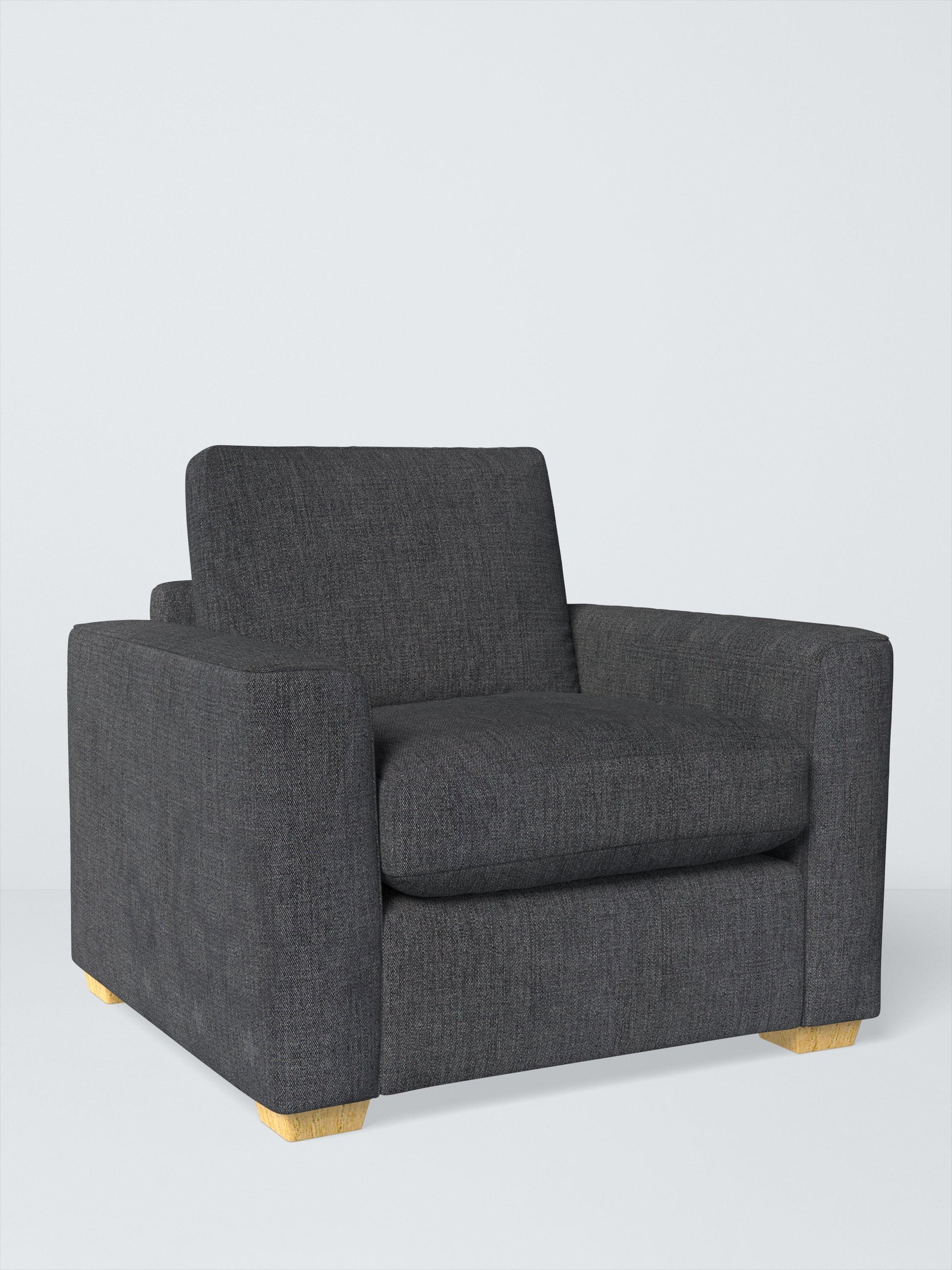 Olivia Range, John Lewis Easy Clean Chunky Chenille Plain Fabric, Charcoal, Price Band C