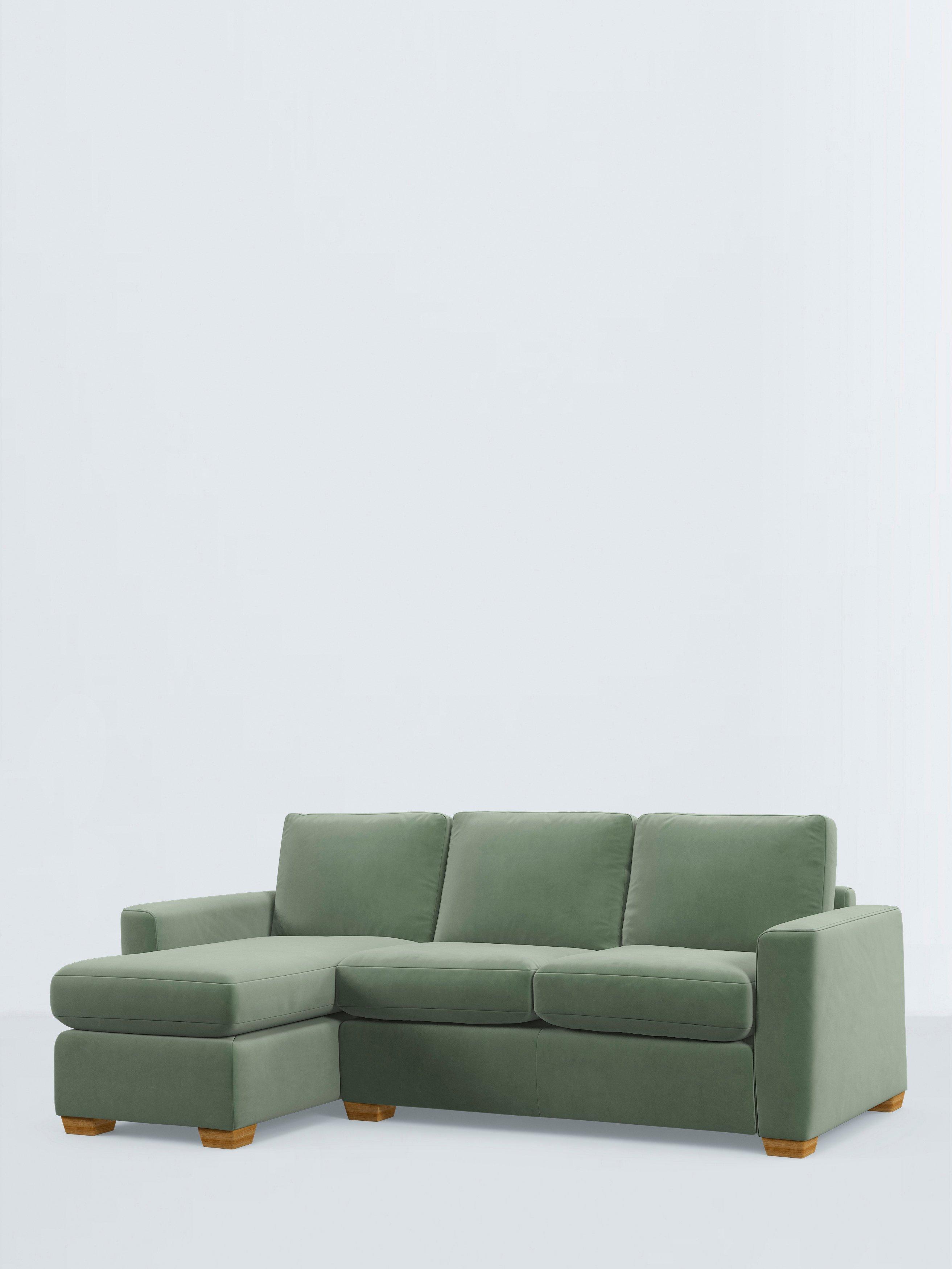 Olivia Range, John Lewis Aquaclean Velvet Plain Fabric, Sage Green, Price Band D