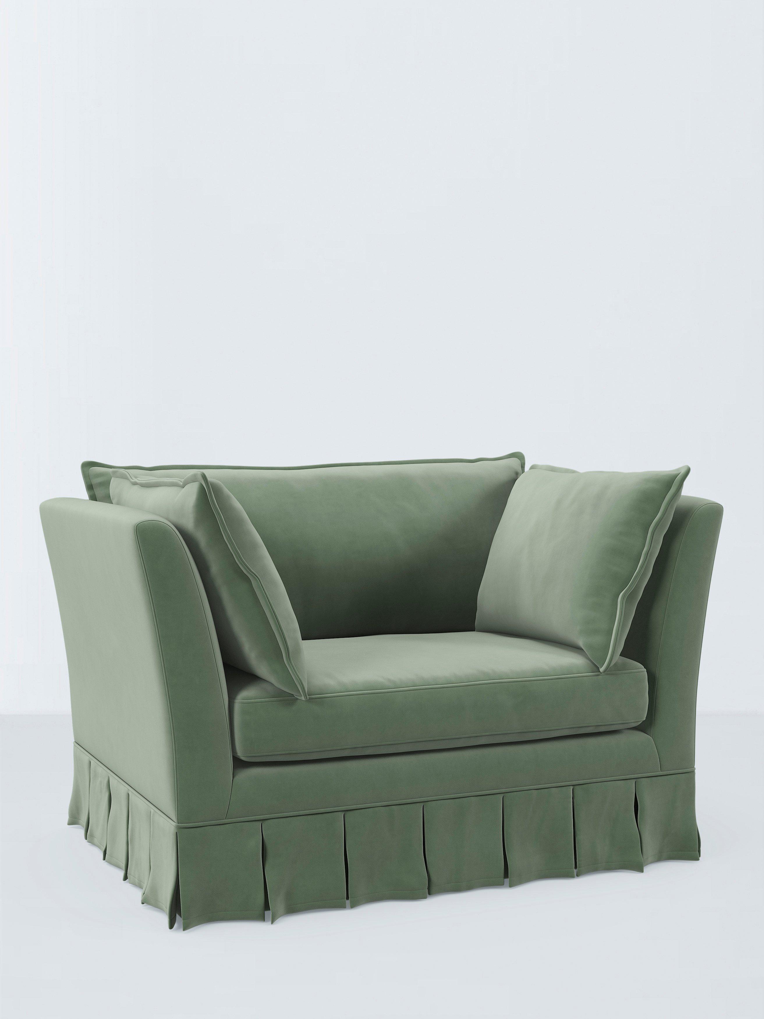 Oxford Range, John Lewis Aquaclean Velvet Plain Fabric, Sage Green, Price Band D