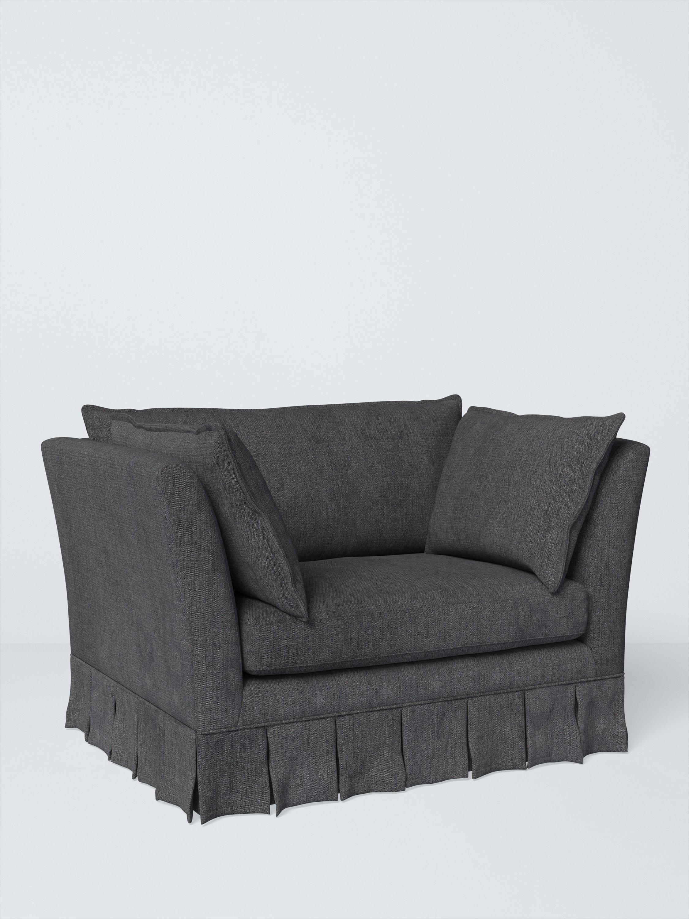 Oxford Range, John Lewis Easy Clean Chunky Chenille Plain Fabric, Charcoal, Price Band C