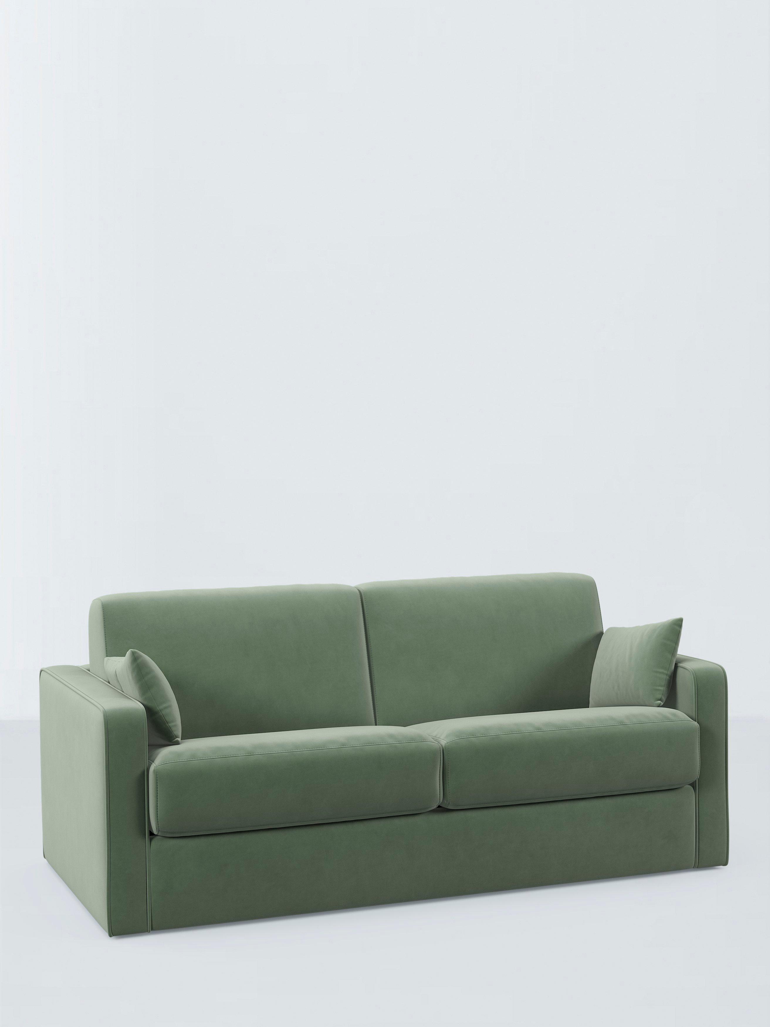 Slumber Range, John Lewis Aquaclean Velvet Plain Fabric, Sage Green, Price Band D