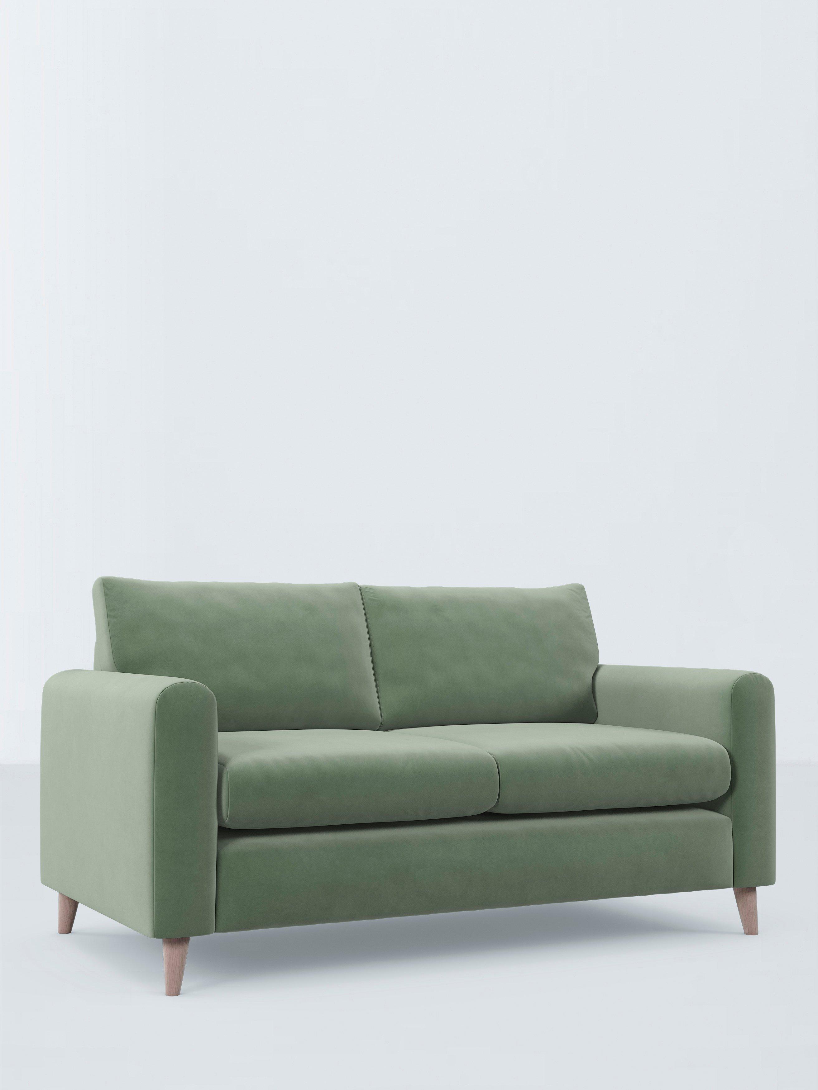 Strand Range, John Lewis Aquaclean Velvet Plain Fabric, Sage Green, Price Band D