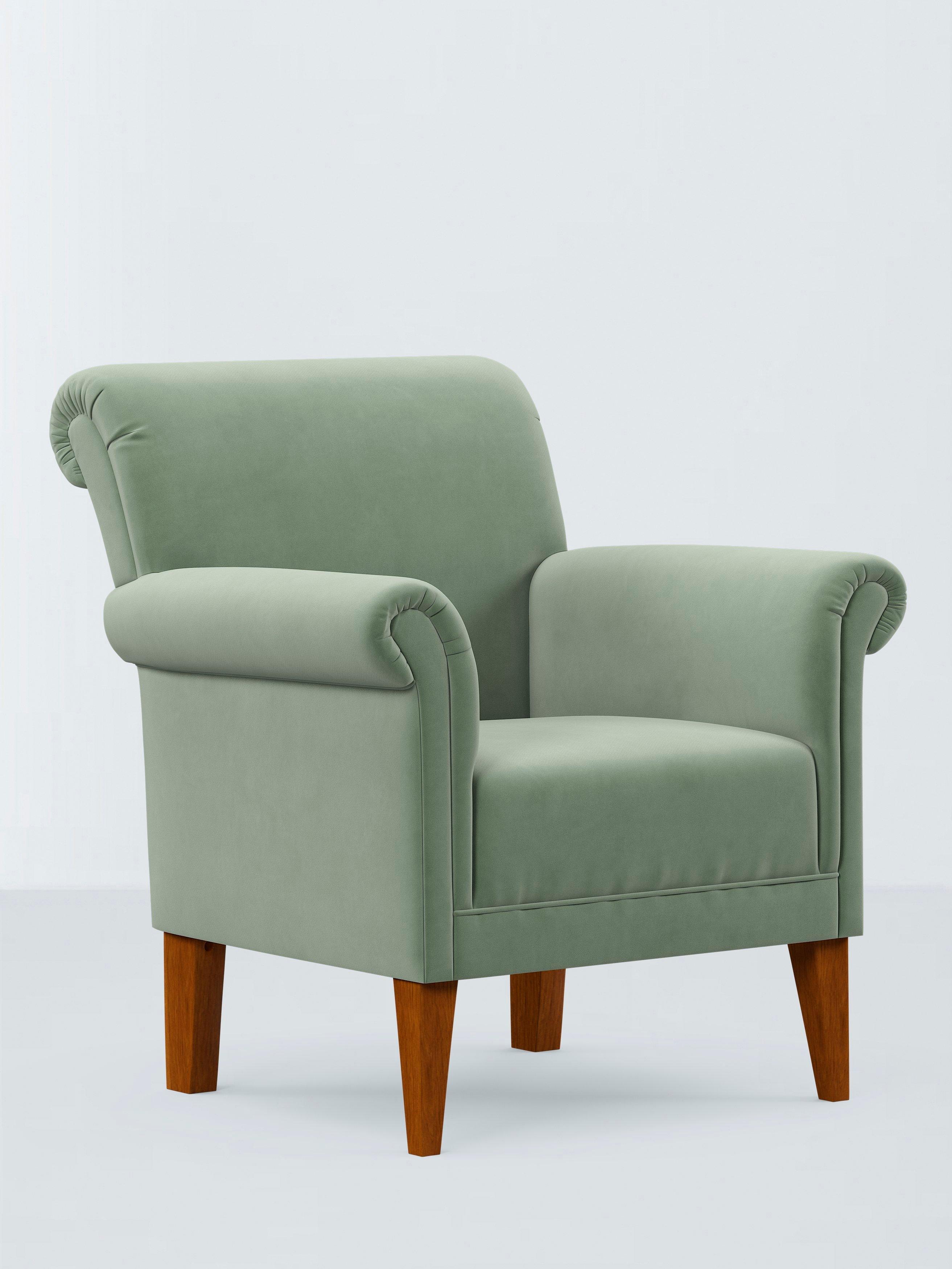 Whitby Range, John Lewis Aquaclean Velvet Plain Fabric, Sage Green, Price Band D