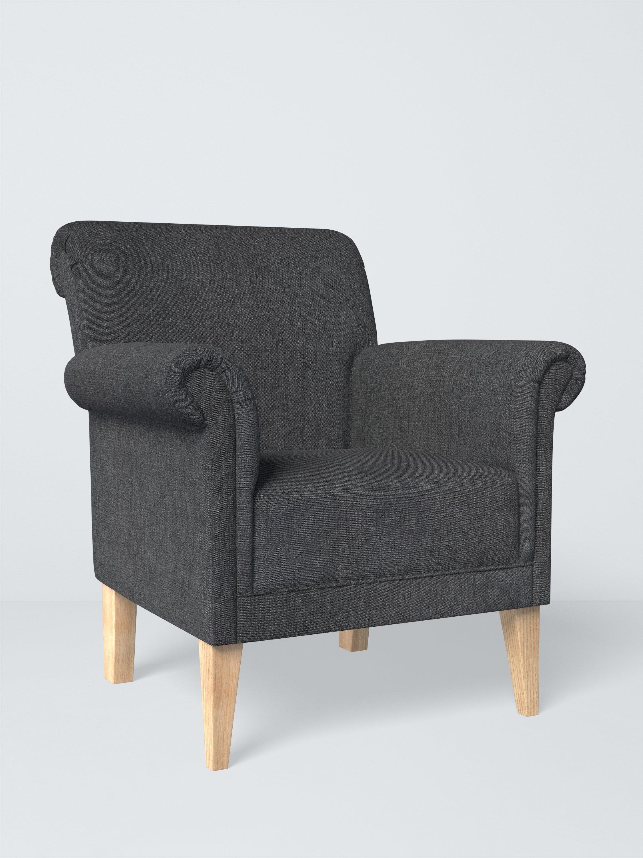 Whitby Range, John Lewis Easy Clean Chunky Chenille Plain Fabric, Charcoal, Price Band C