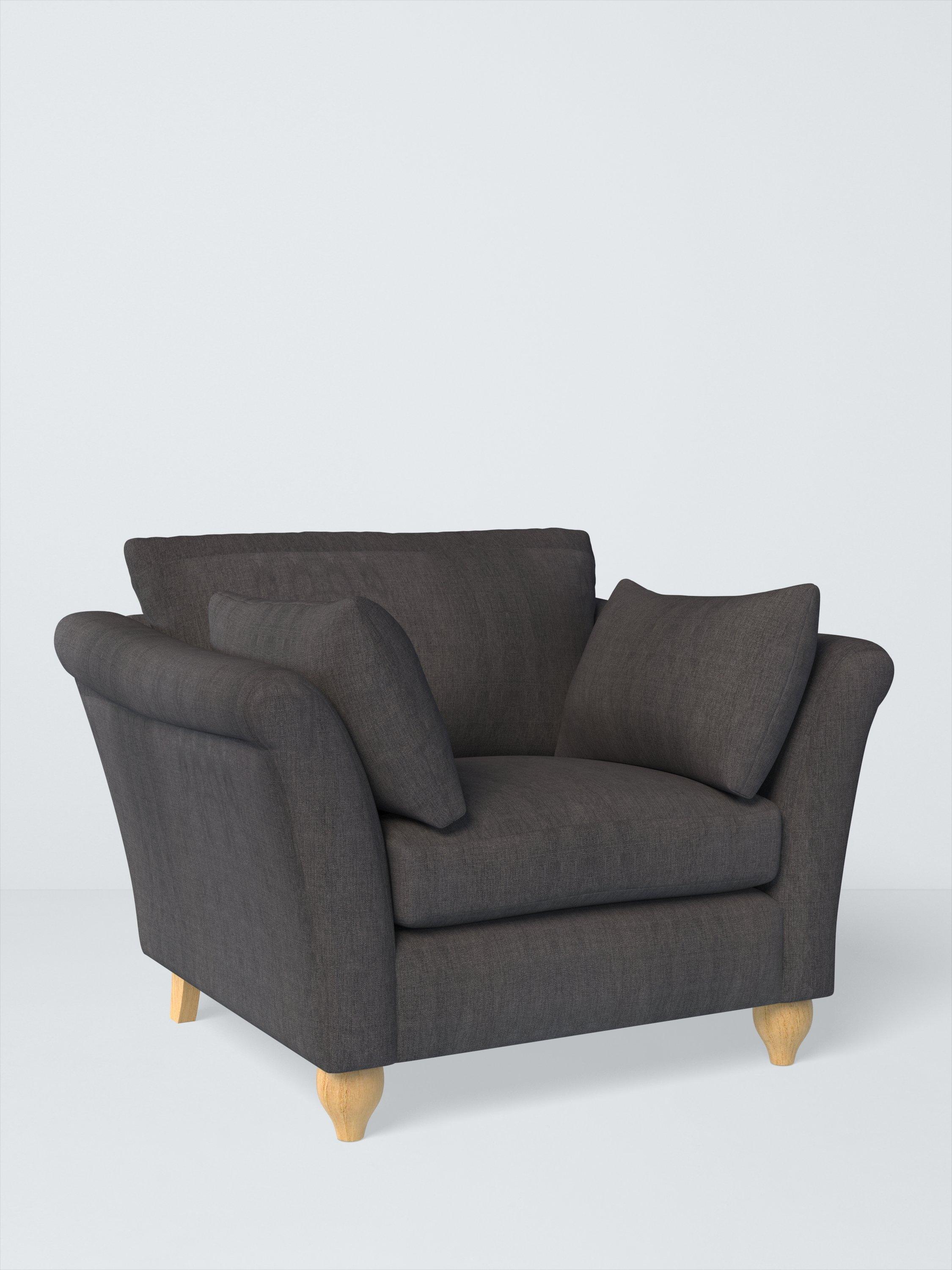 Wilber Range, John Lewis Easy Clean Chunky Chenille Plain Fabric, Charcoal, Price Band C
