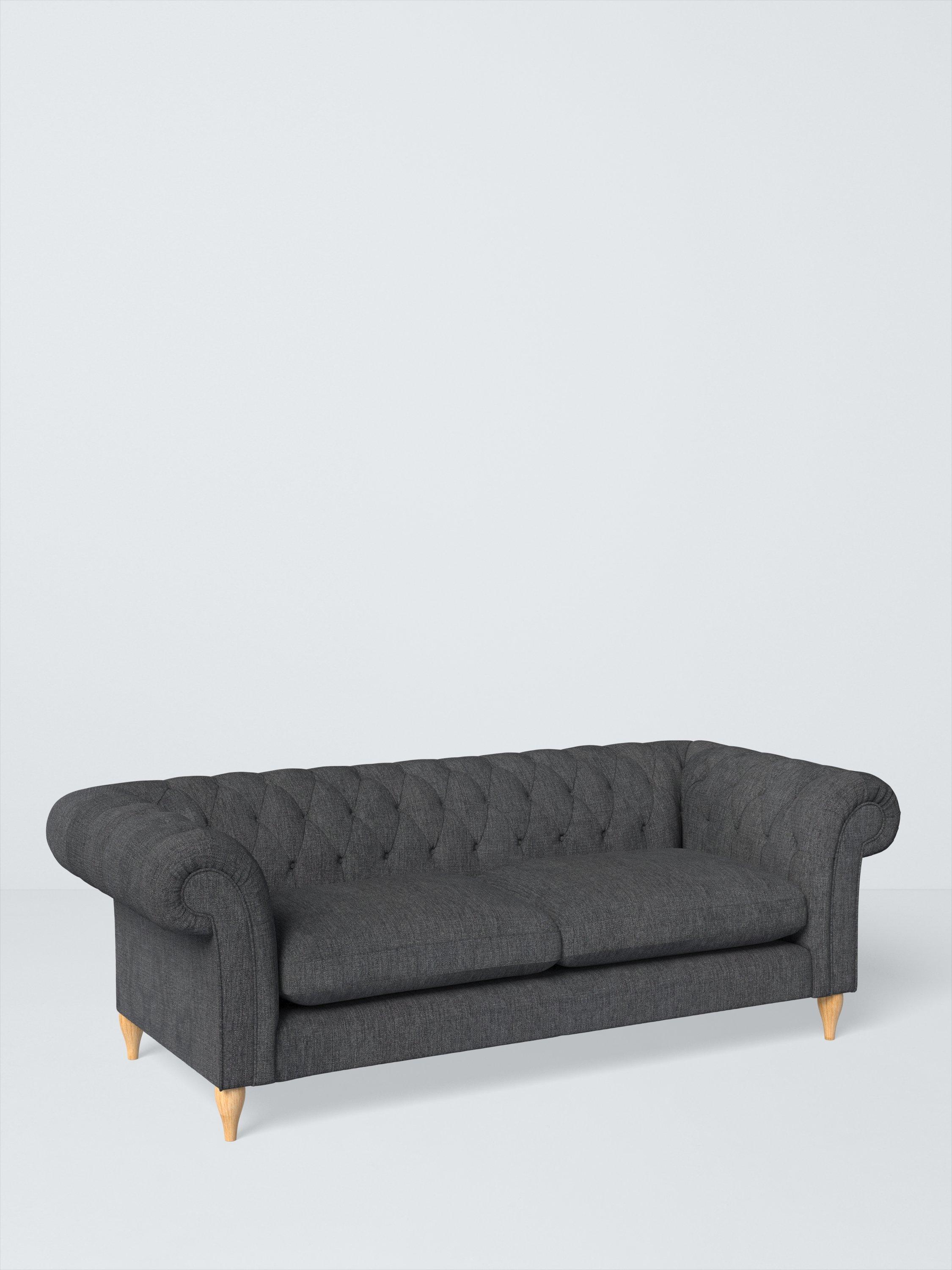 Winchester Range, John Lewis Easy Clean Chunky Chenille Plain Fabric, Charcoal, Price Band C