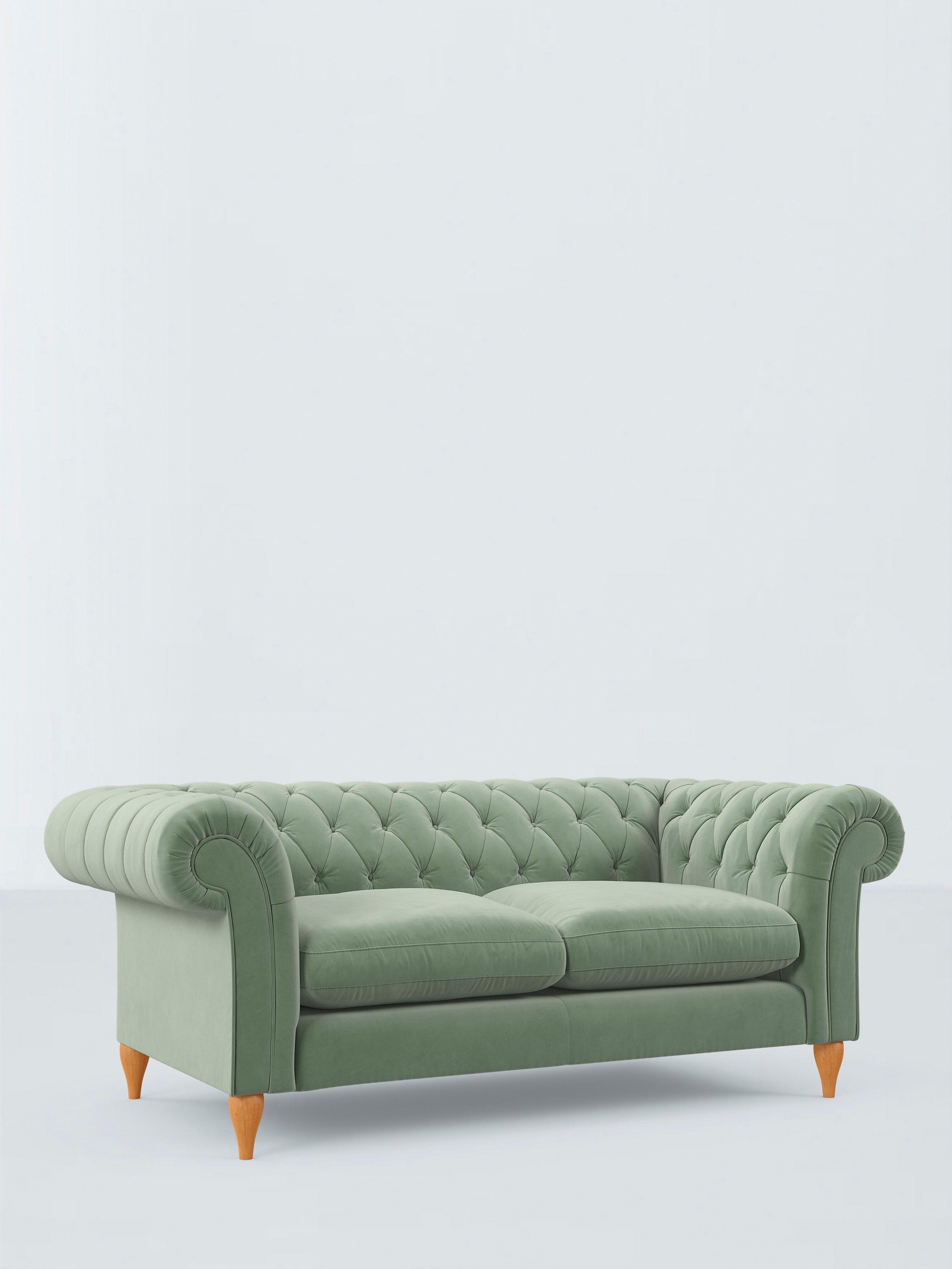 Winchester Range, John Lewis Aquaclean Velvet Plain Fabric, Sage Green, Price Band D