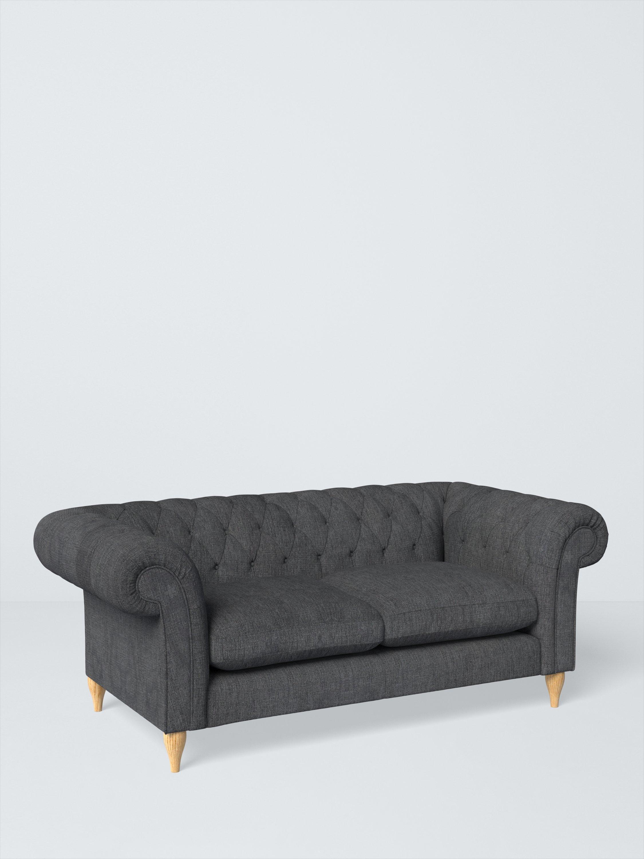 Winchester Range, John Lewis Easy Clean Chunky Chenille Plain Fabric, Charcoal, Price Band C