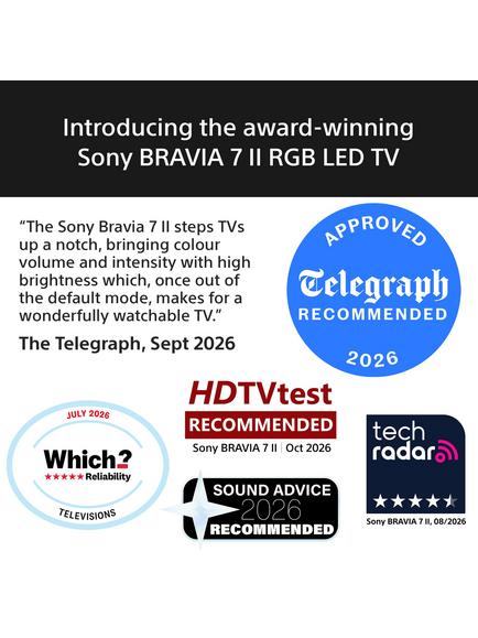 Sony Bravia 7 II K85XR75M2PB (2026) RGB HDR 4K Ultra HD Smart Google TV, 85 inch with Dolby Atmos, Black - view 2, Black