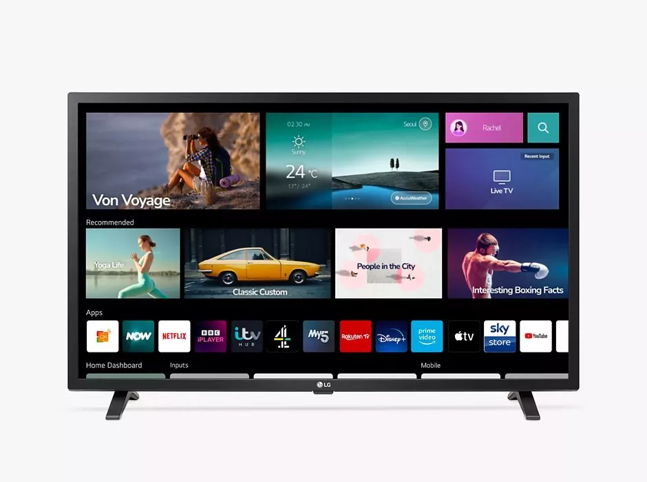 TV with home menu on the screen