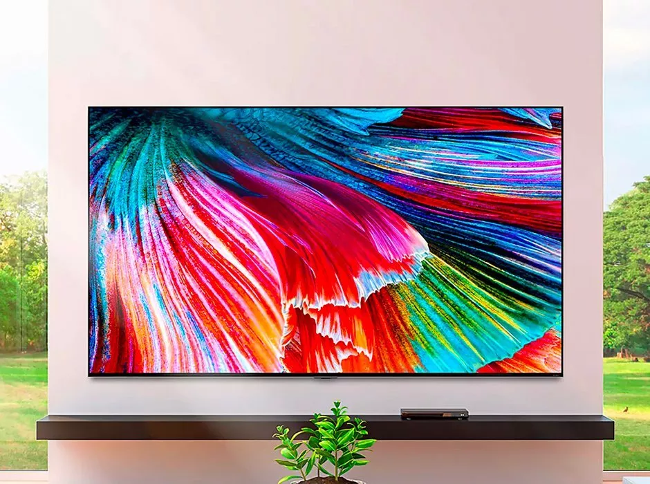 TV with colourful image on the screen
