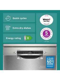 Bosch Series 4 Freestanding Dishwasher, SMS4EMW06G, SMS4EMI06G - view 2, Silver Inox