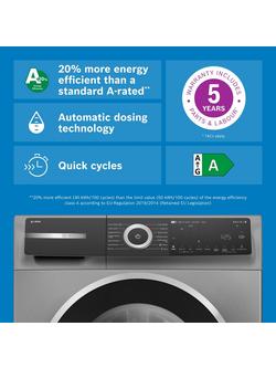 Bosch Series 6 i-DOS Freestanding Washing Machine, 10kg Load, 1400rpm Spin, WGH254A0GB, WGH254ARGB - view 2, Graphite Grey