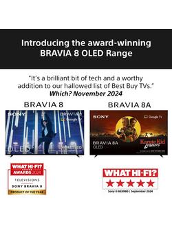 Sony Bravia 8A K55XR8AB (2025) OLED HDR 4K Ultra HD Smart Google TV, 55 inch with Dolby Atmos, Dark Silver - view 2, Dark Silver
